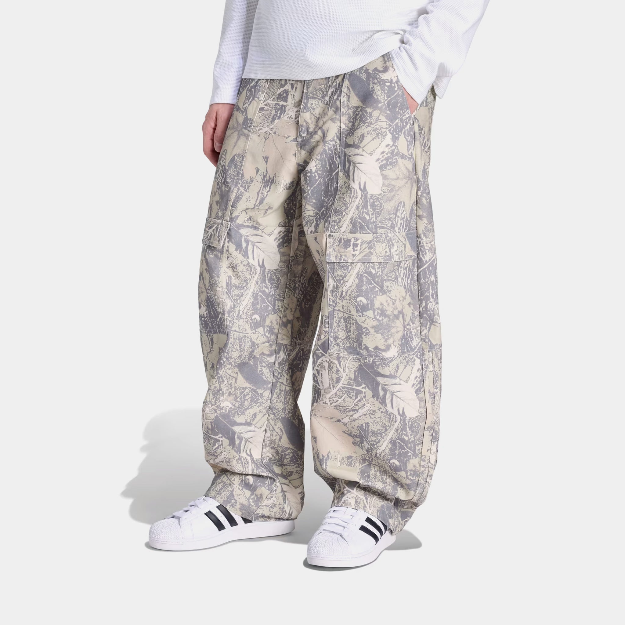 adidas Originals Canvas Cargo Work Mens Pant Grey Green KG6443