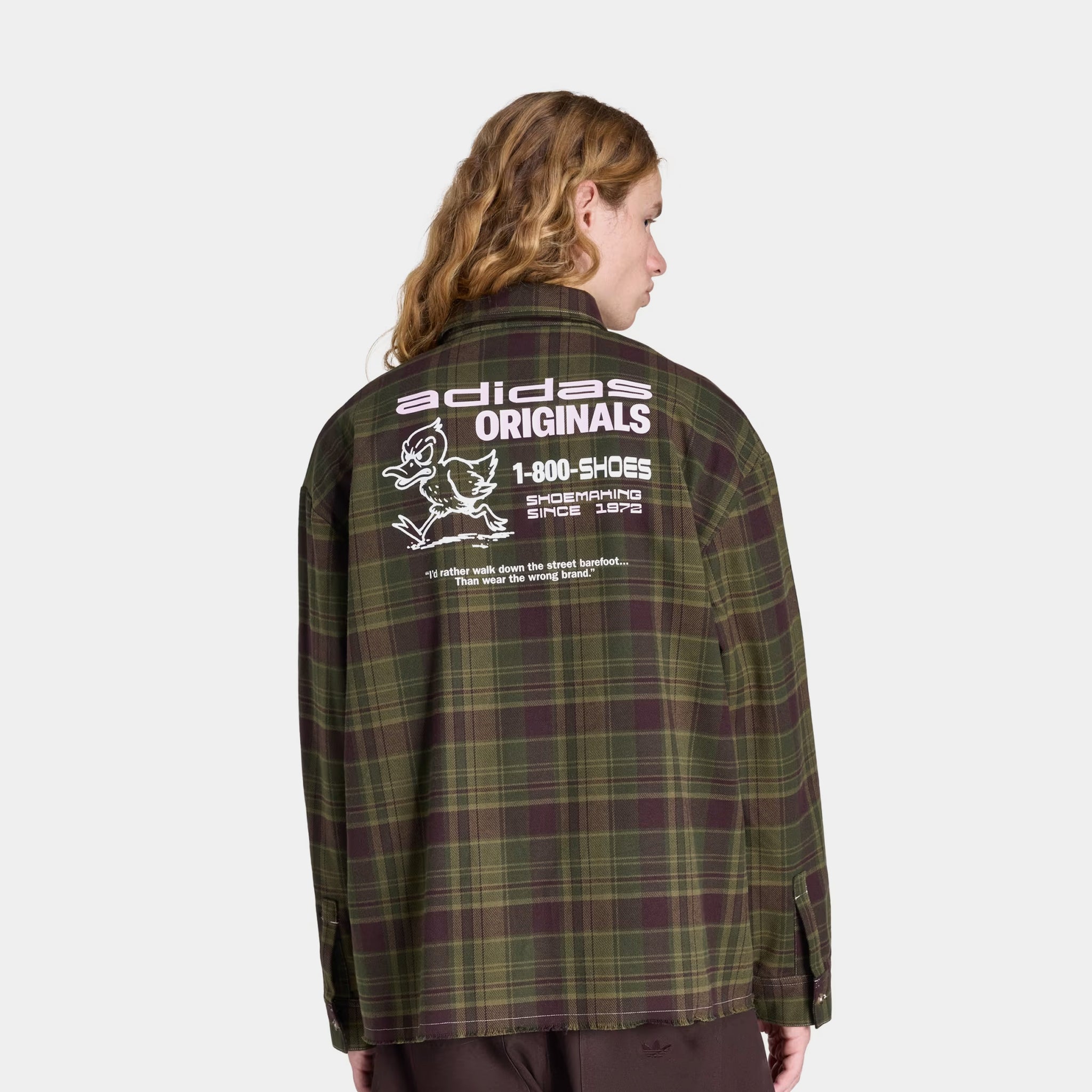 adidas Originals Flannel Graphic Work Mens Long Sleeve Shirt Focus
