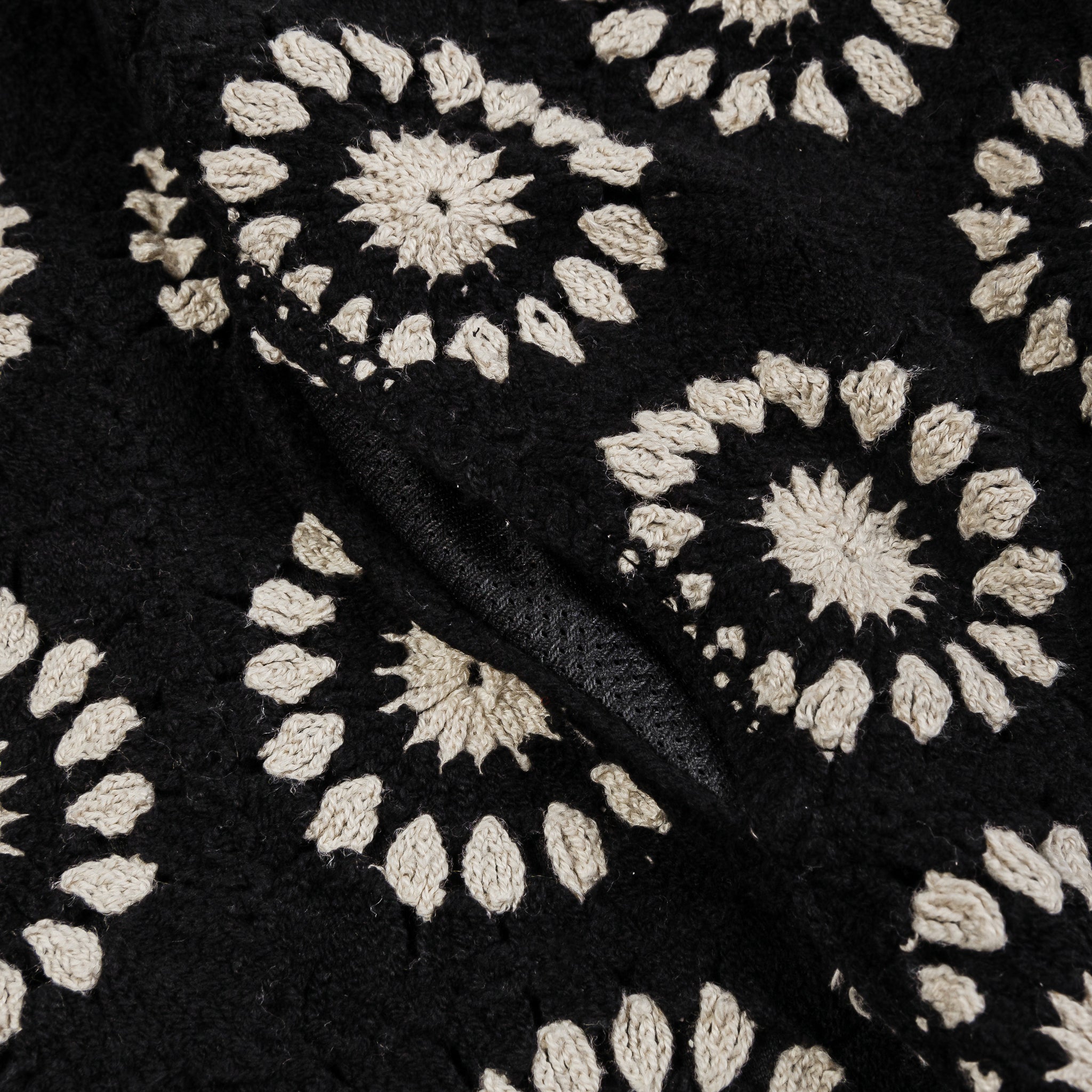 Maison Article Sunflower Crochet Mens Shorts Black White MAKNSH05