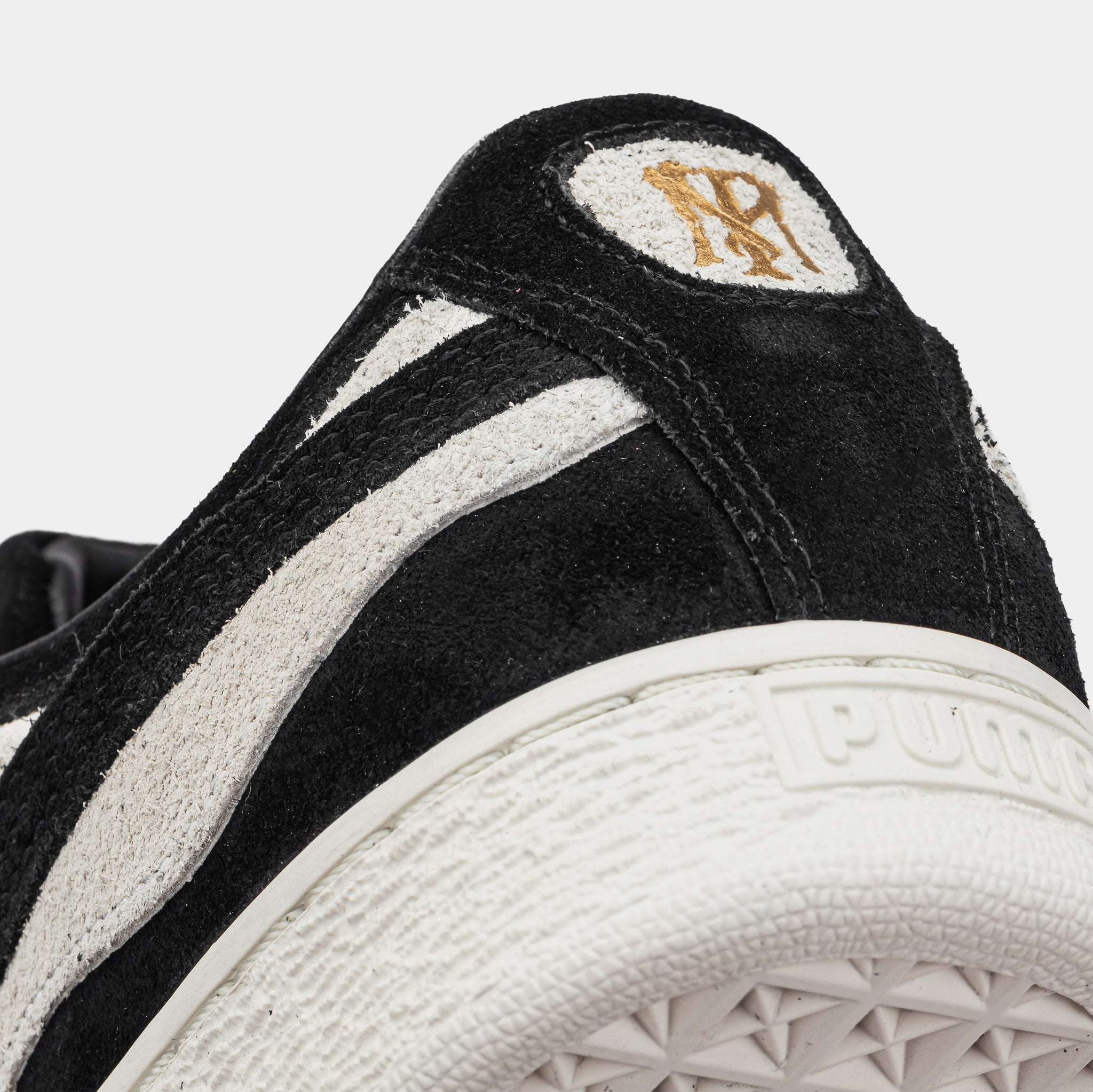 PUMA Suede Camowave Scarface Mens Lifestyle Shoes Black White 