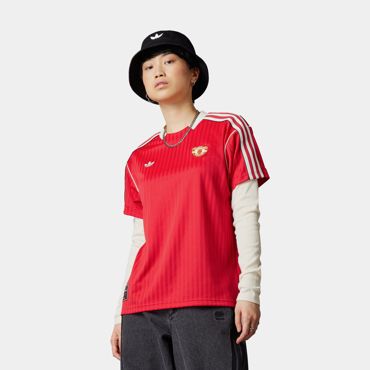 adidas Manchester United Terrance Icons Mens Jersey Red Black JF0386 ...