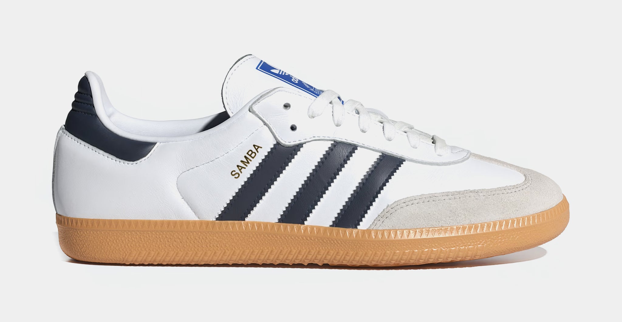 adidas Samba OG Mens Lifestyle Shoes Cloud White Night Indigo Gum