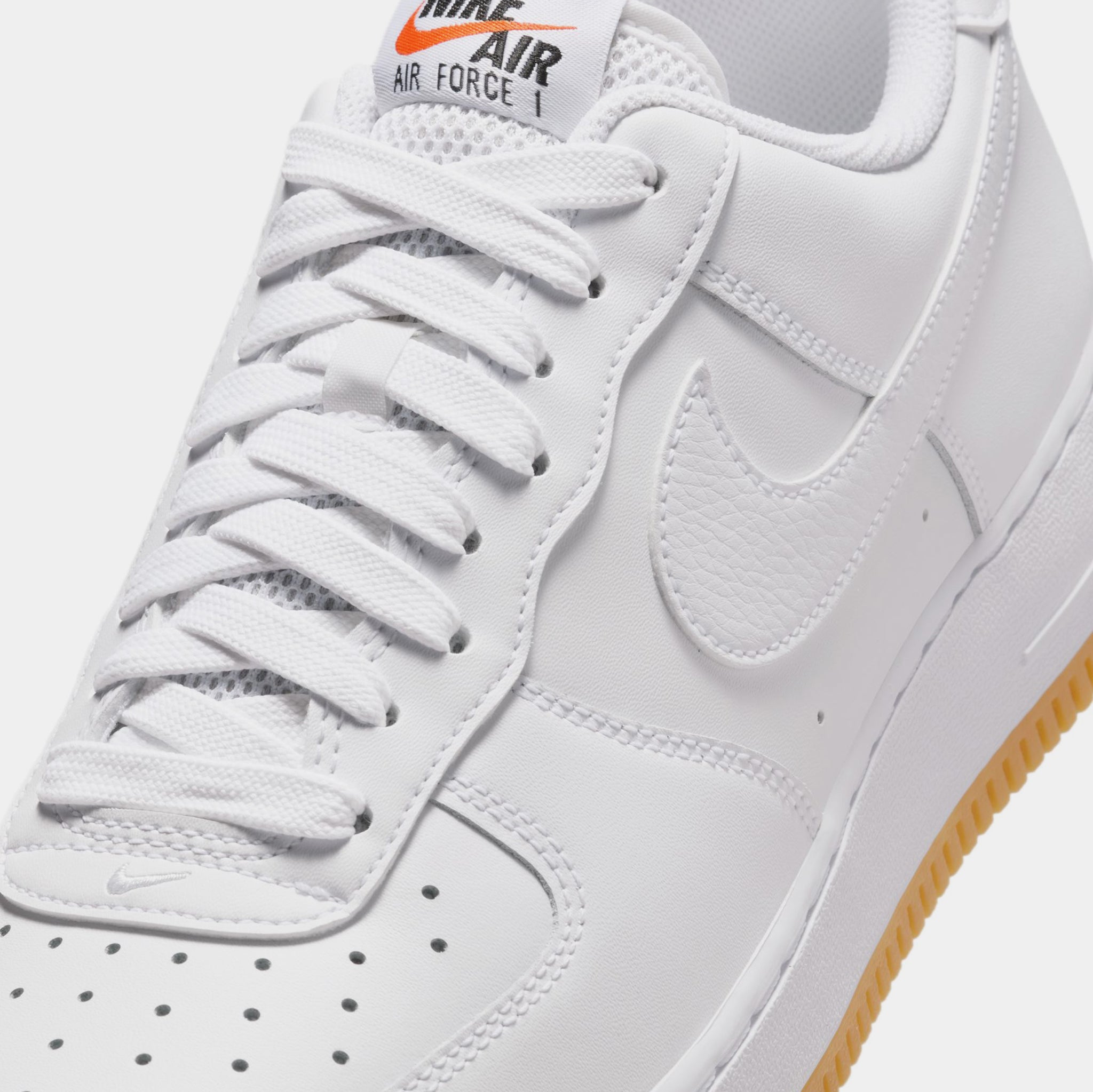 Nike Air Force 1 Mens Lifestyle Shoes White Gum Yellow Safety 