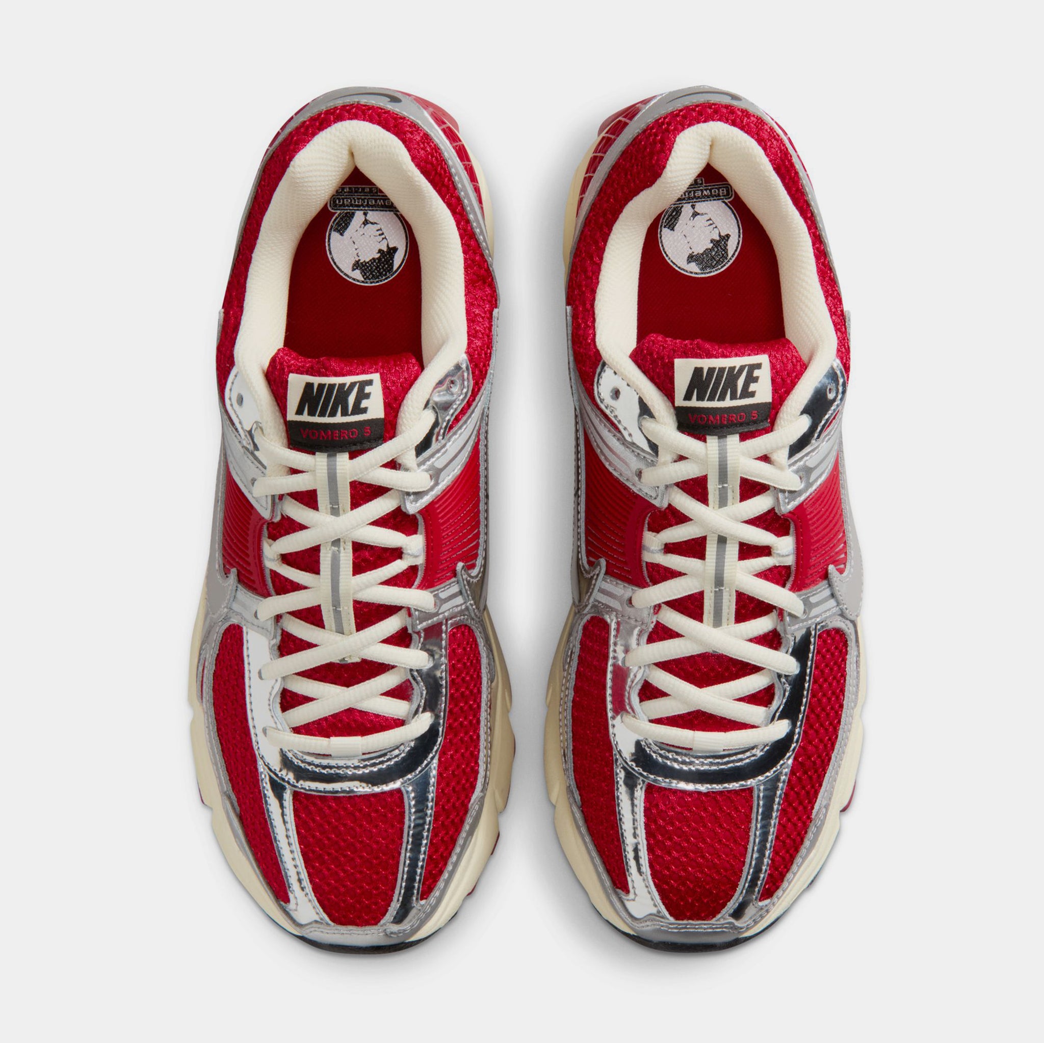Nike Silver and Red Low-Top Athletic Sneakers Nike Air Force 1 Low Shadow White Silver Gym Red (Women main image 2
