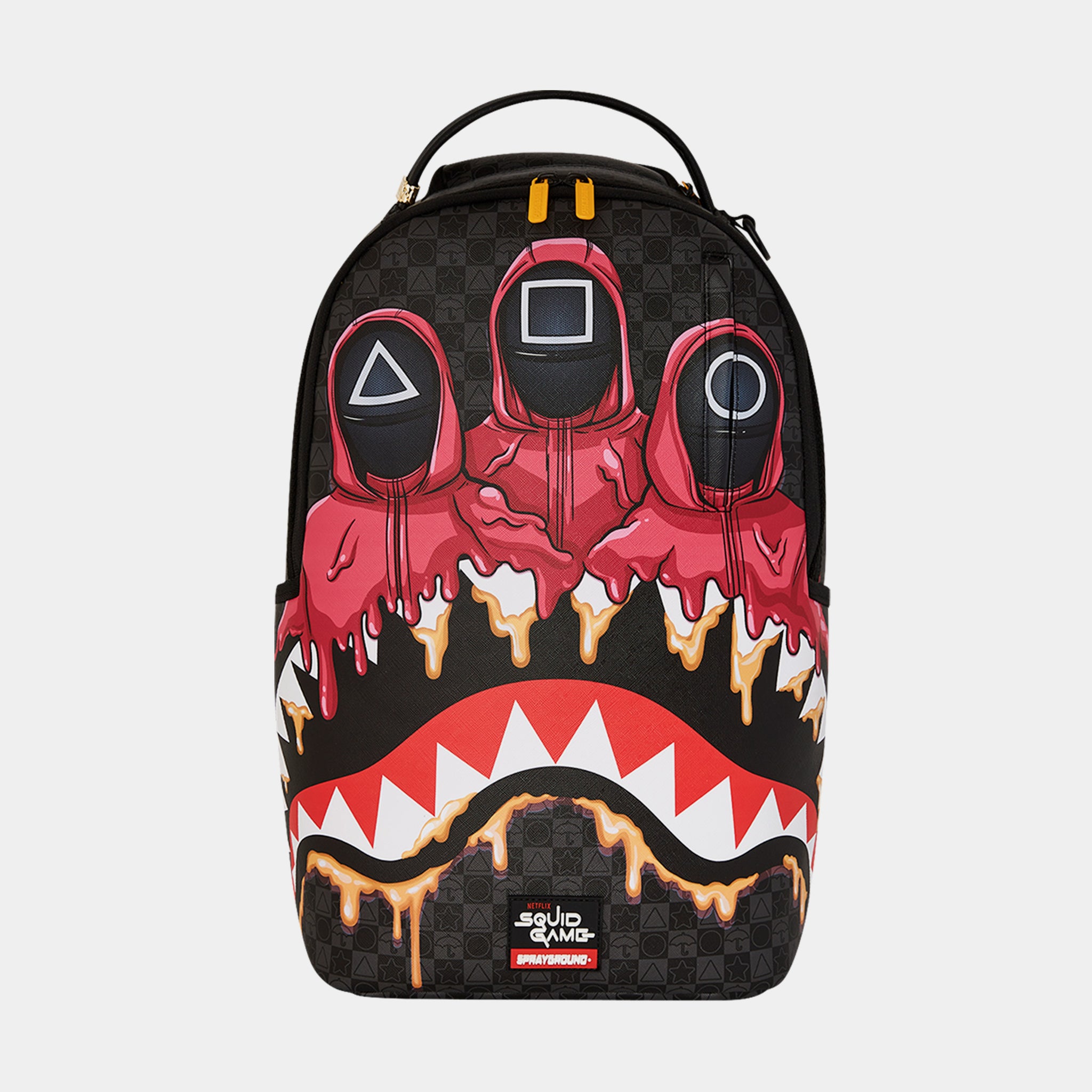 Sprayground Squid Game Henchmen Mens Backpack Grey Red 910B7347NSZ