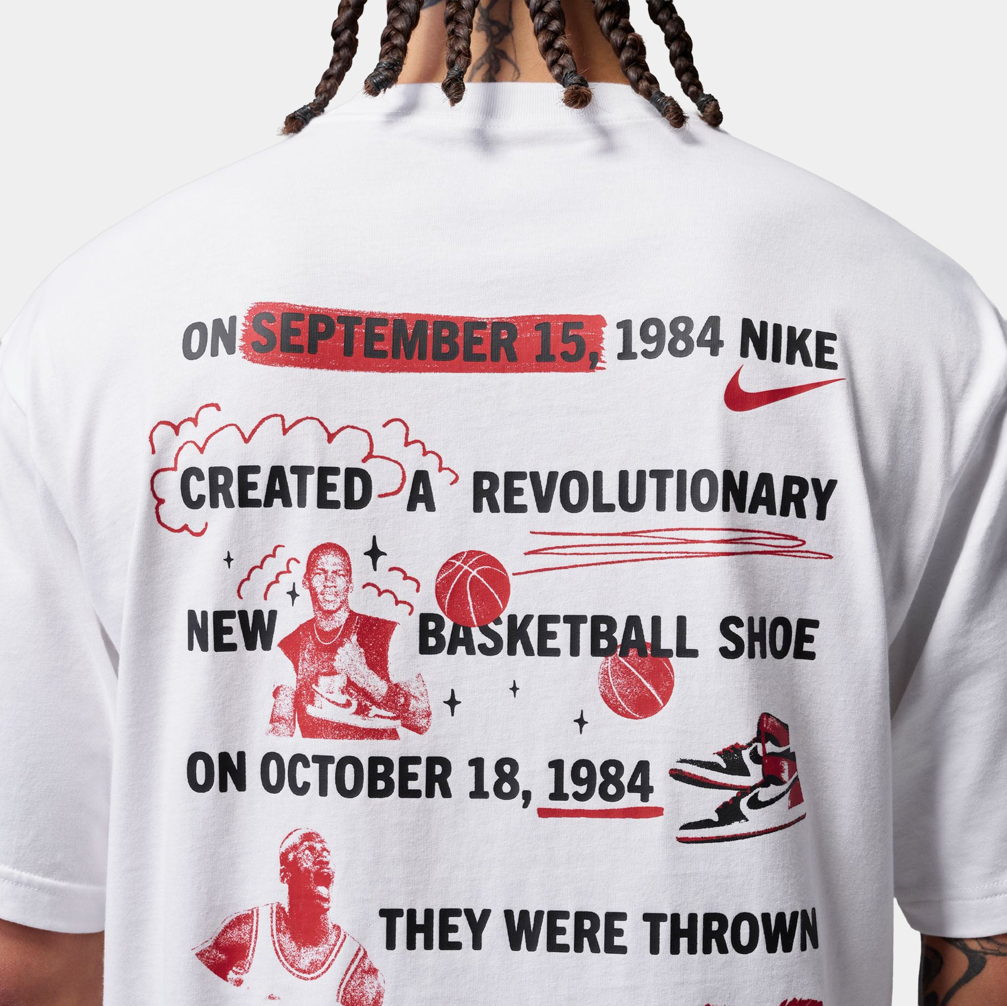 Jordan Brooklyn Banned Graphic Mens Short Sleeve Shirt White