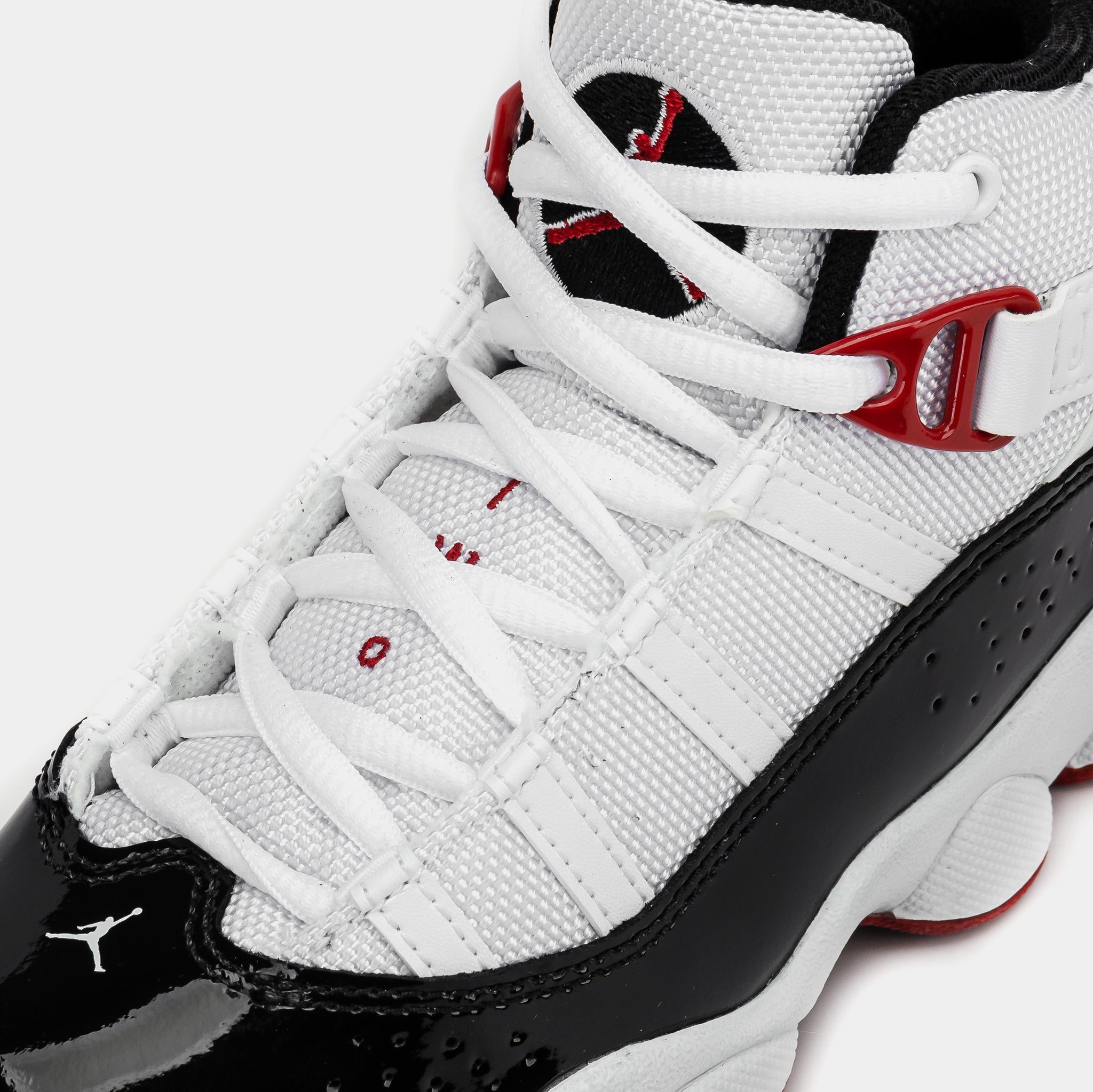 Jordan Rings Preschool Basketball Shoes White Black Varsity Red