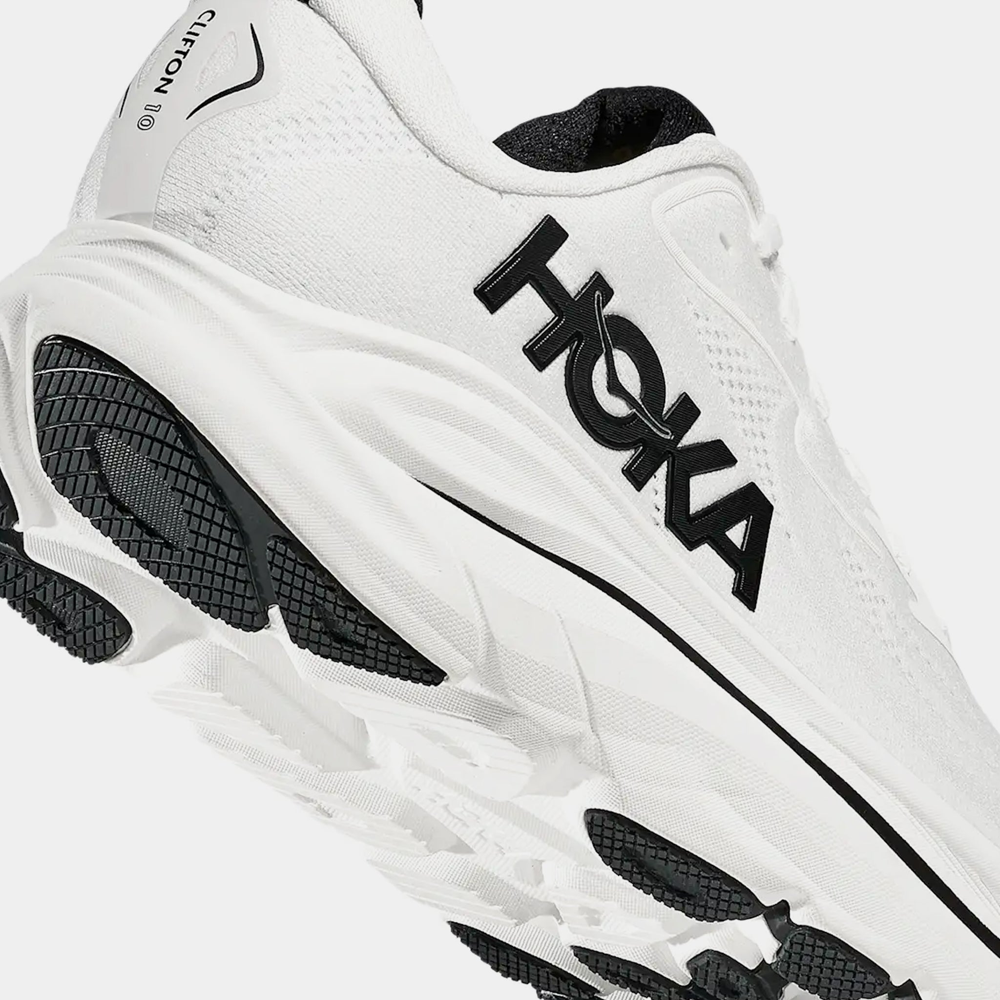 １１２３ Hoka Clifton 10 Mens Running Shoes White Black 1162030-WBLC – Shoe