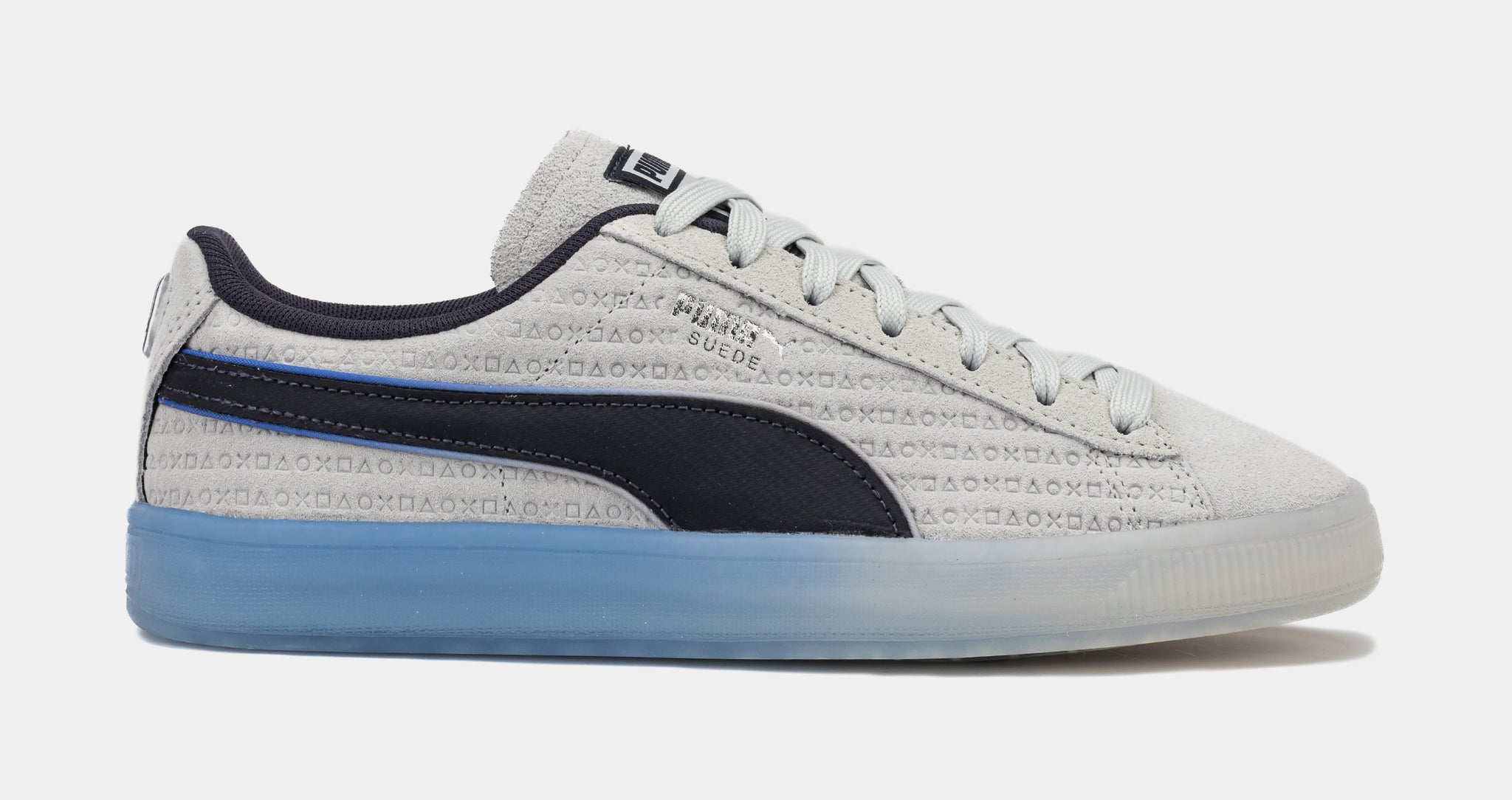 PUMA Playstation Suede Grade School Lifestyle Shoes Grey Blue
