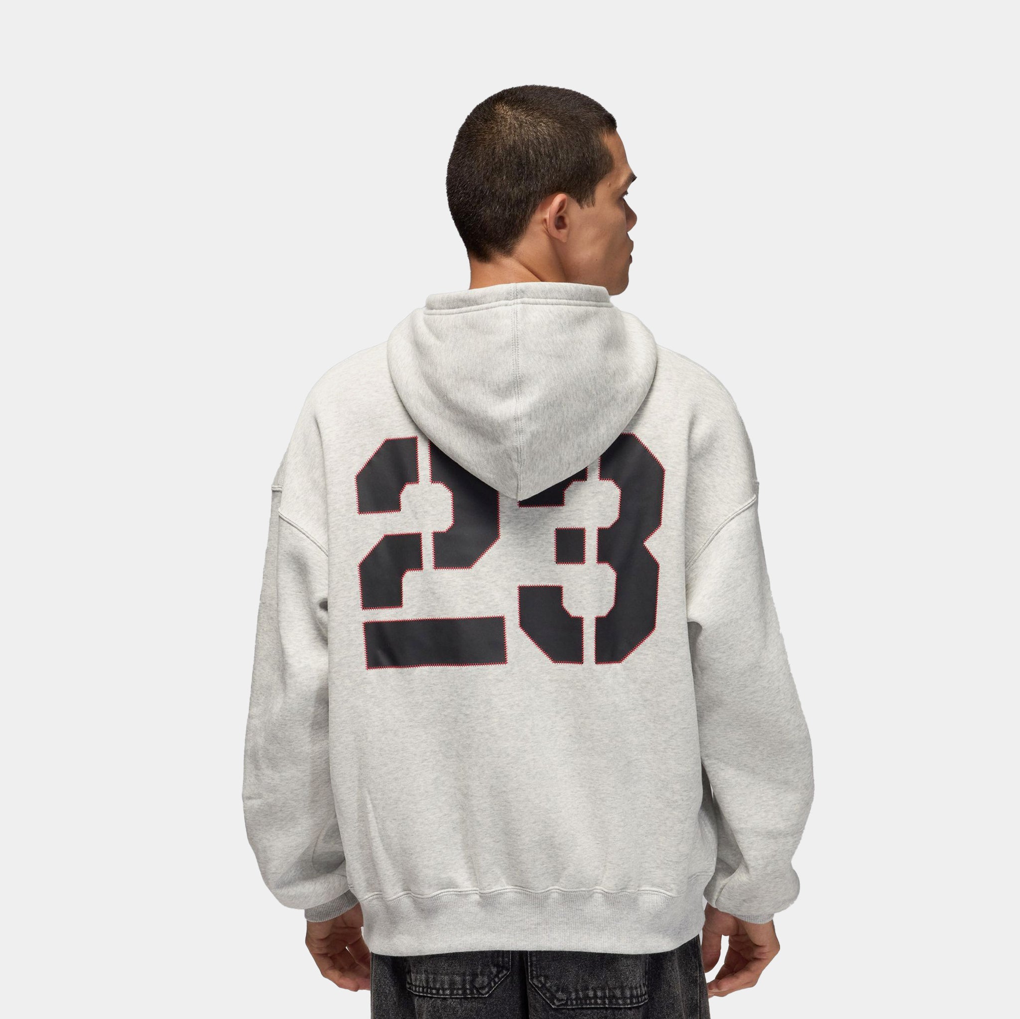 Jordan Brooklyn Oversized Pullover Fleece Mens Hoodie Grey Heather
