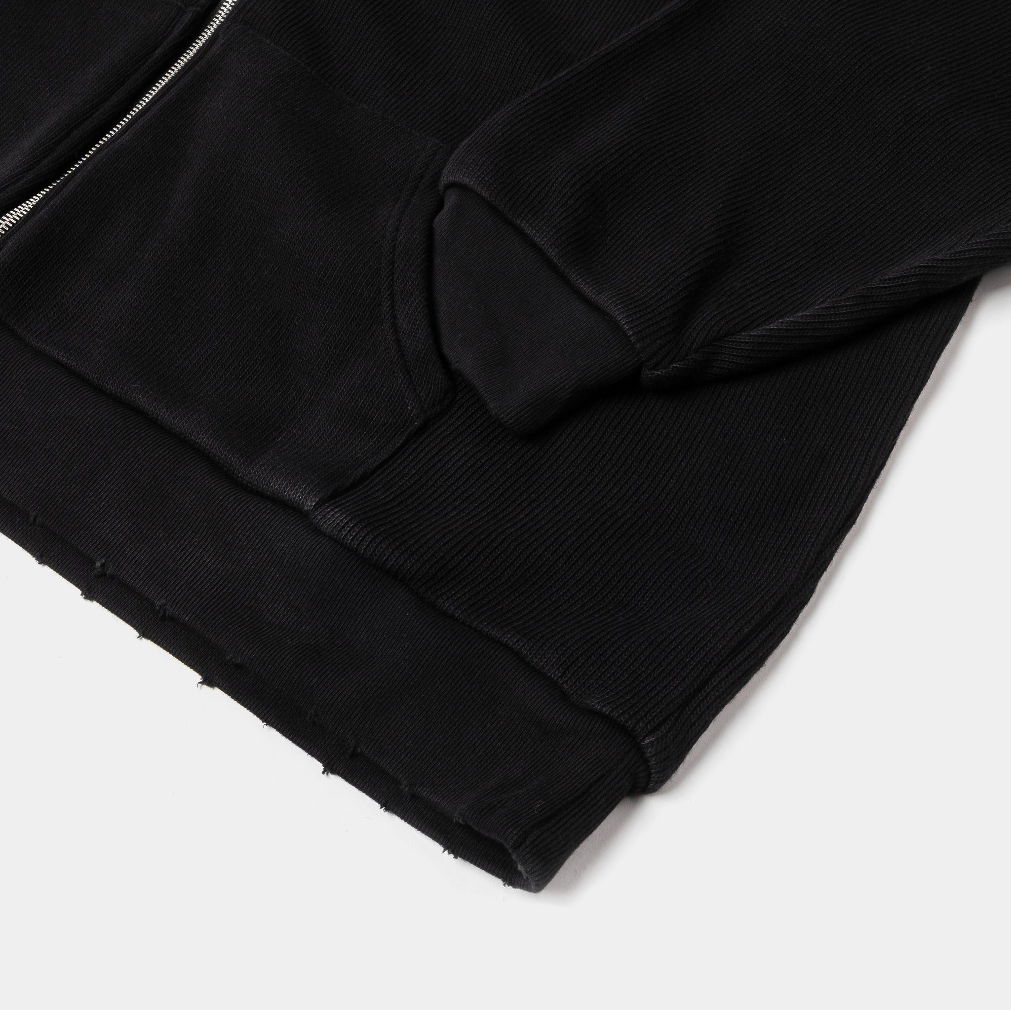 Maison Article Knit Fleece Zip Up Mens Hoodie Black MAKZH101
