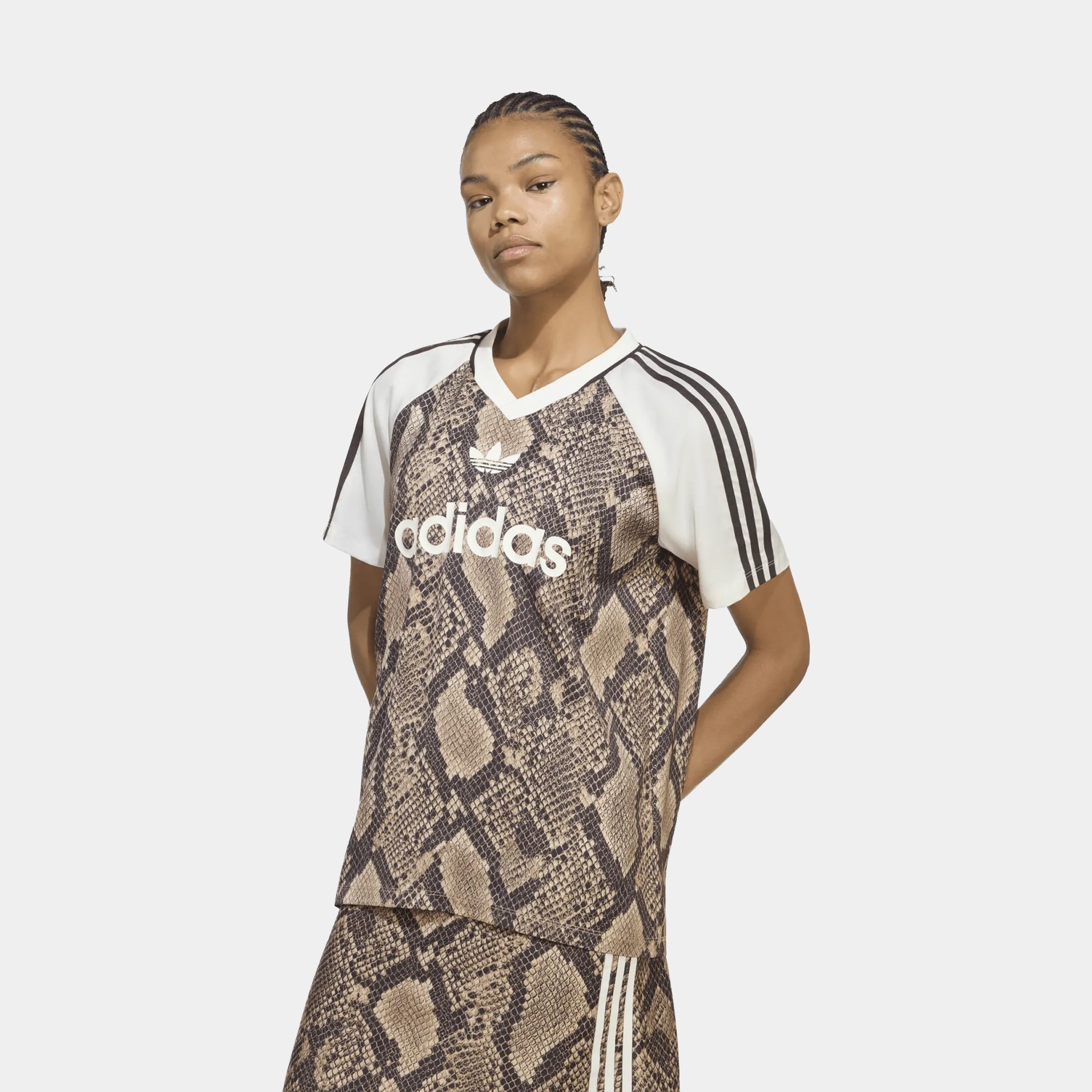 adidas Snake Print Satin Jersey Beige XL