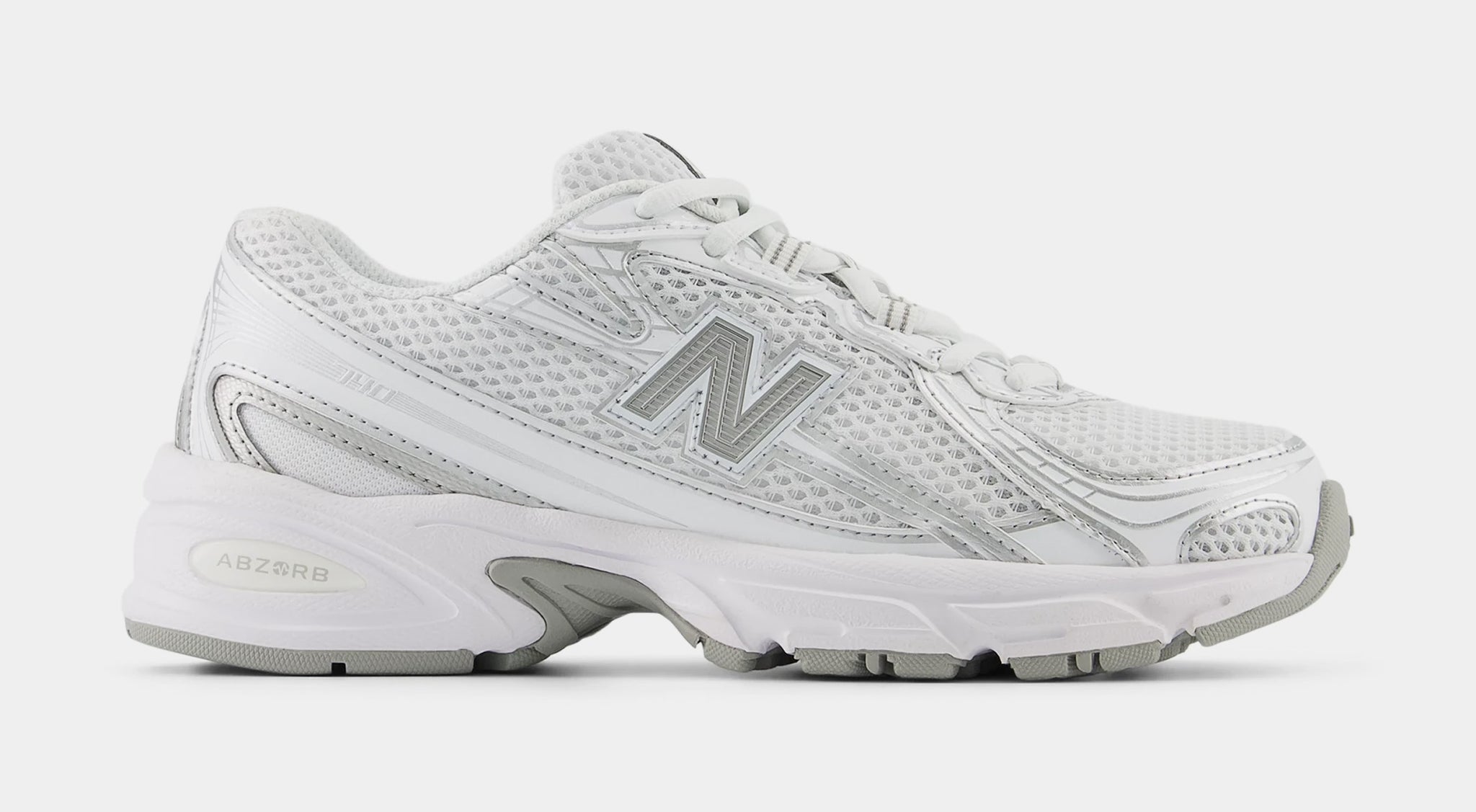 New Balance 740 Grade School Running Shoes Silver Metallic White