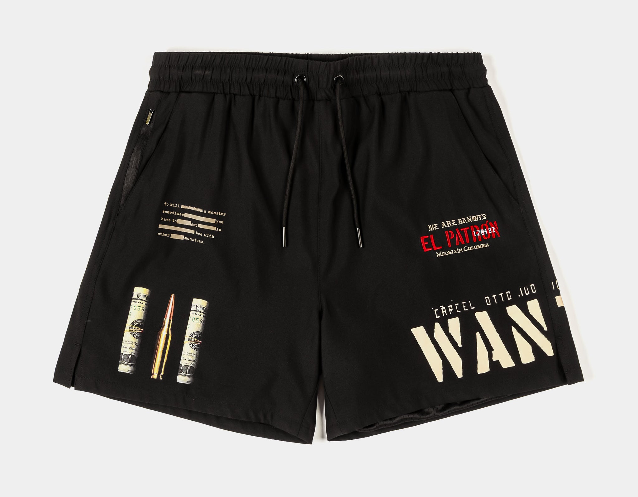 Shoe Palace SP x Narcos Wanted Hybrid Mens Shorts Black Red
