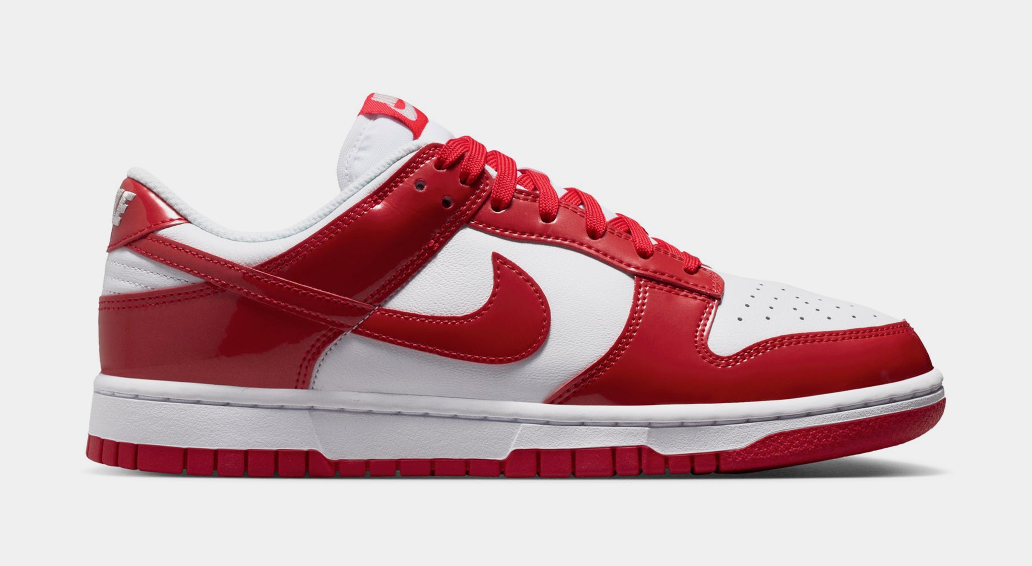 Nike Dunk Low SE Patent Leather Mens Lifestyle Shoes White University ...