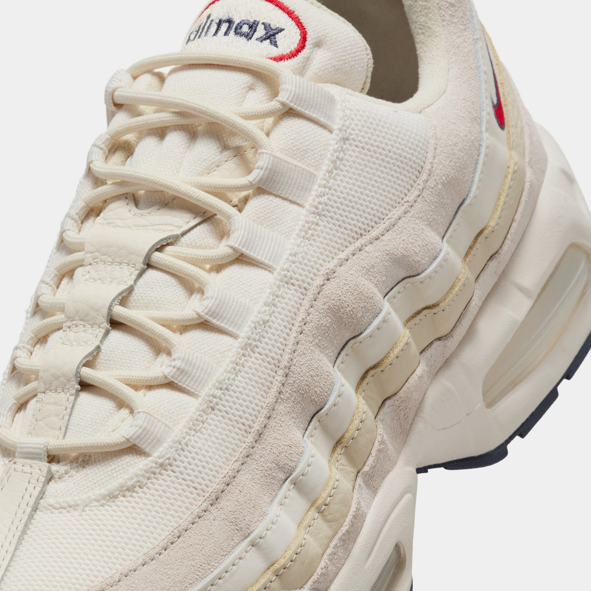 Nike Air Max 95 OG Mens Running Shoes Pale Ivory University Red 