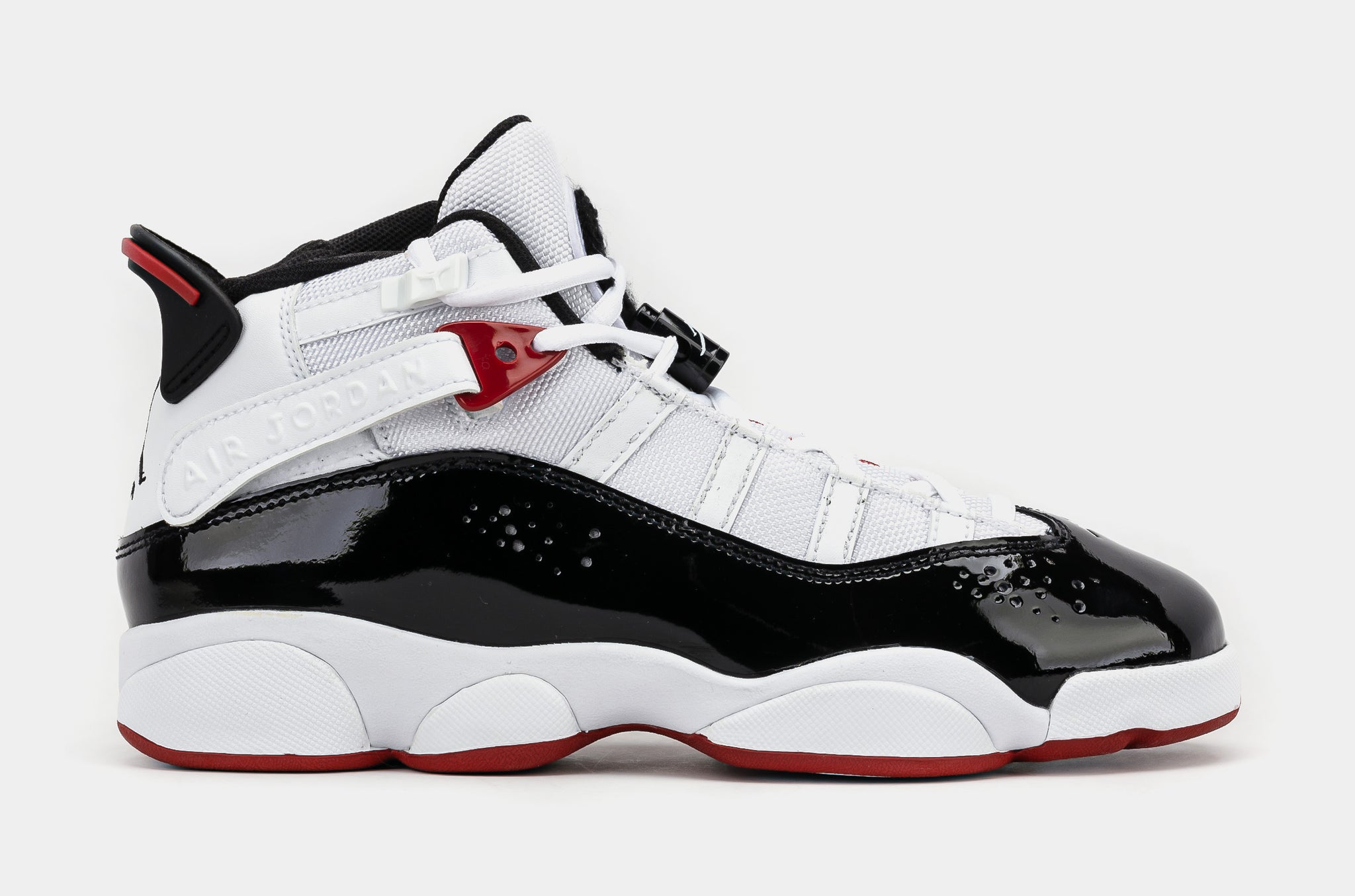 Jordan Rings Grade School Basketball Shoes White Black Varsity