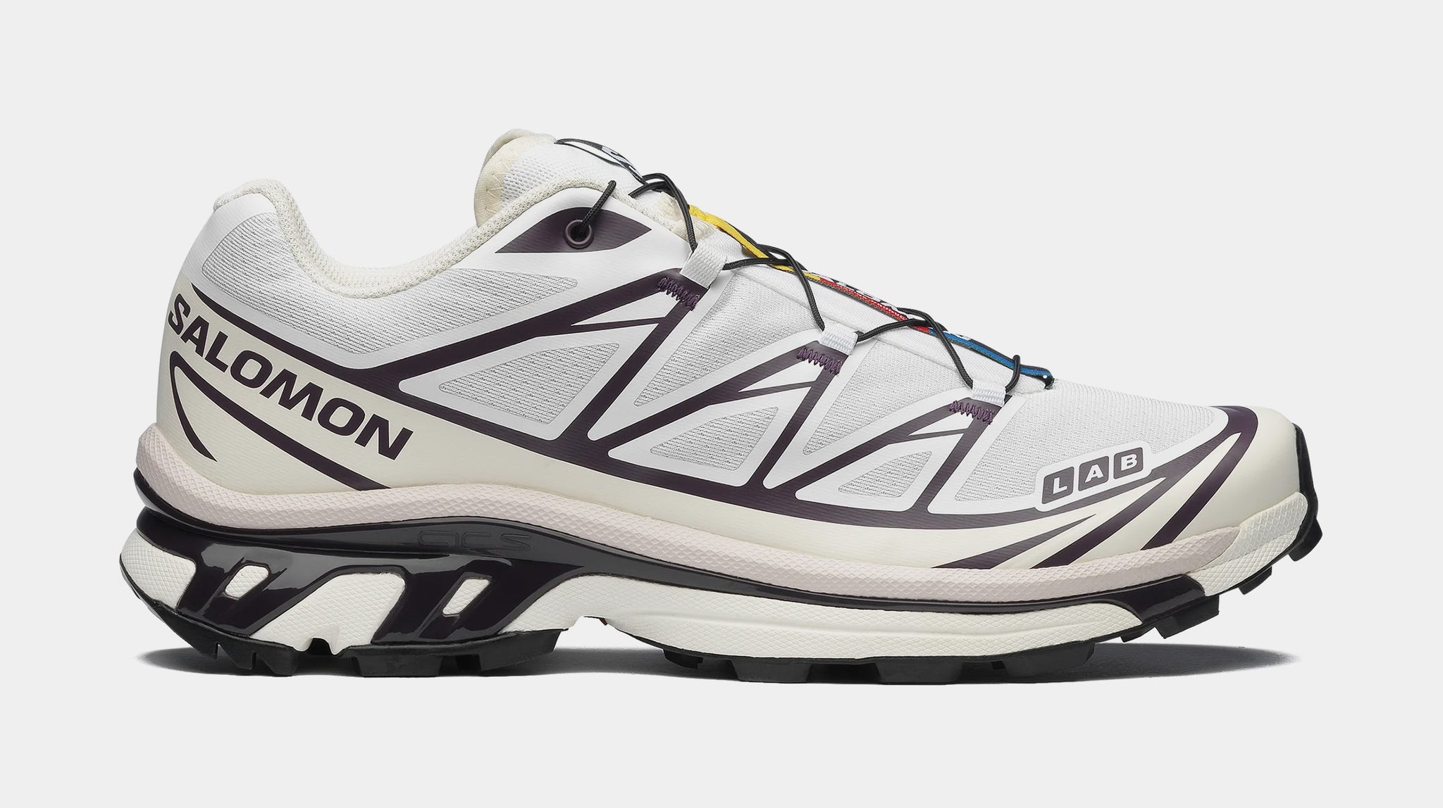 Salomon XT-6 Mens Running Shoes White Vanilla Ice Plum Perfect 