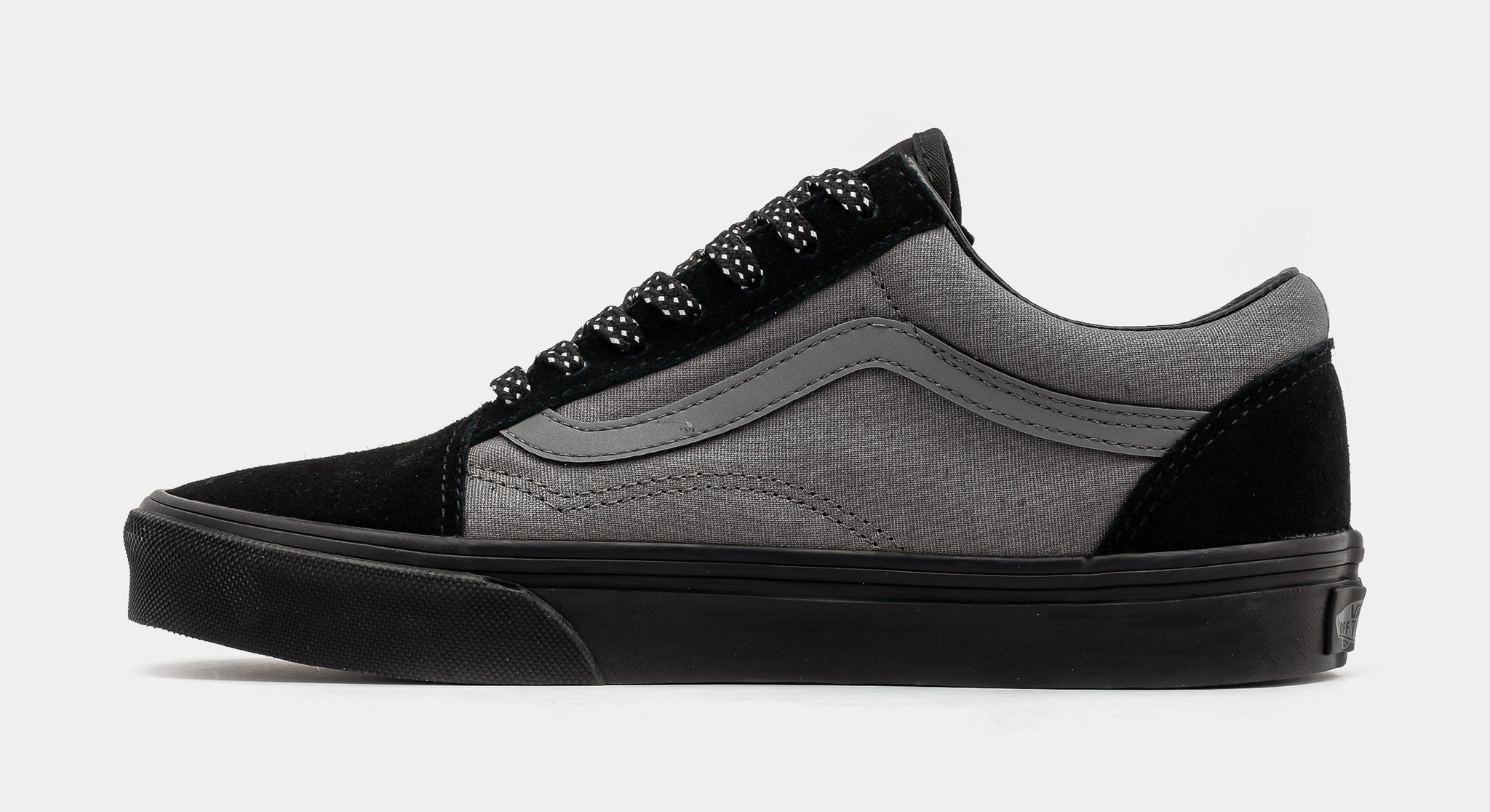 Vans Old Skool Grade School Skate Shoes Black Grey ECUQPT 
