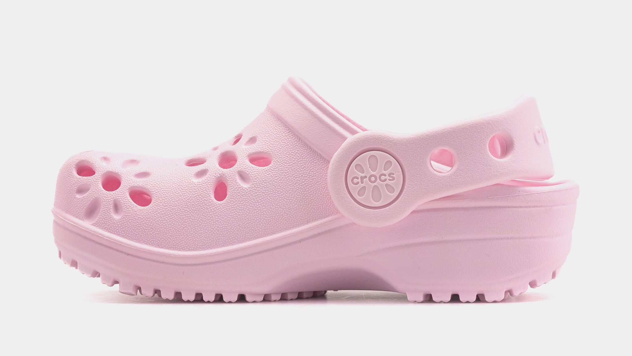 Crocs Classic Clog Floral Cut Out Infant Toddler Sandals Pink