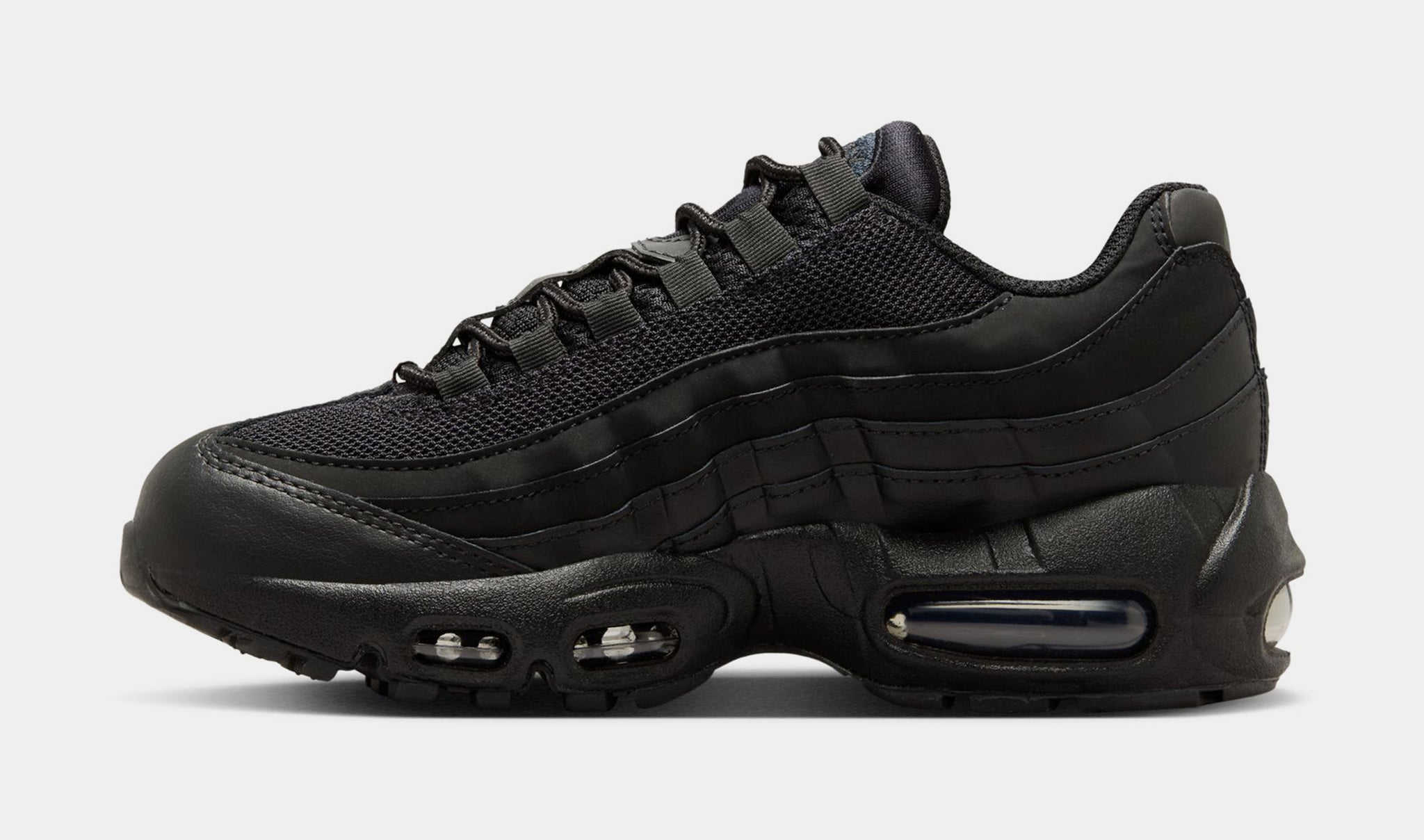 Nike Air Max 95 Grade School Running Shoes Black Black Anthracite 