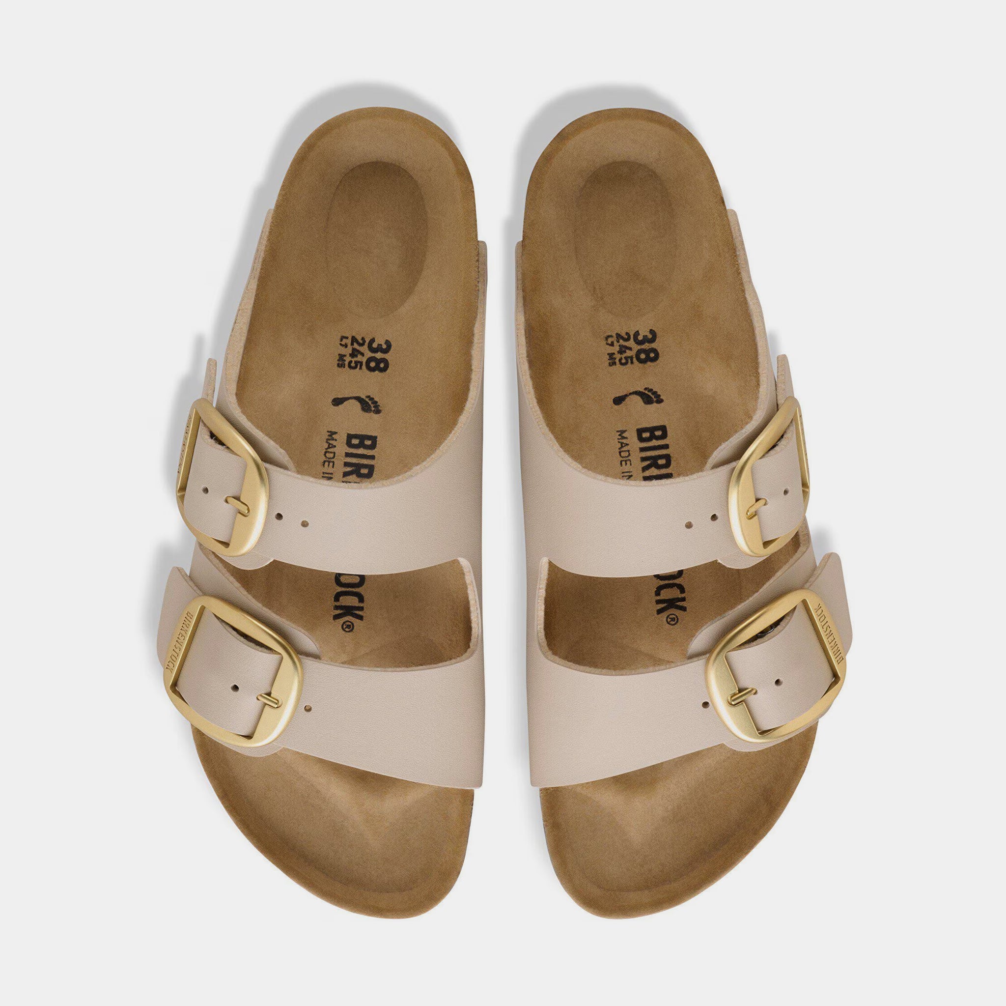 Birkenstock Arizona Big Buckle Womens Sandals Beige Gold 1031429