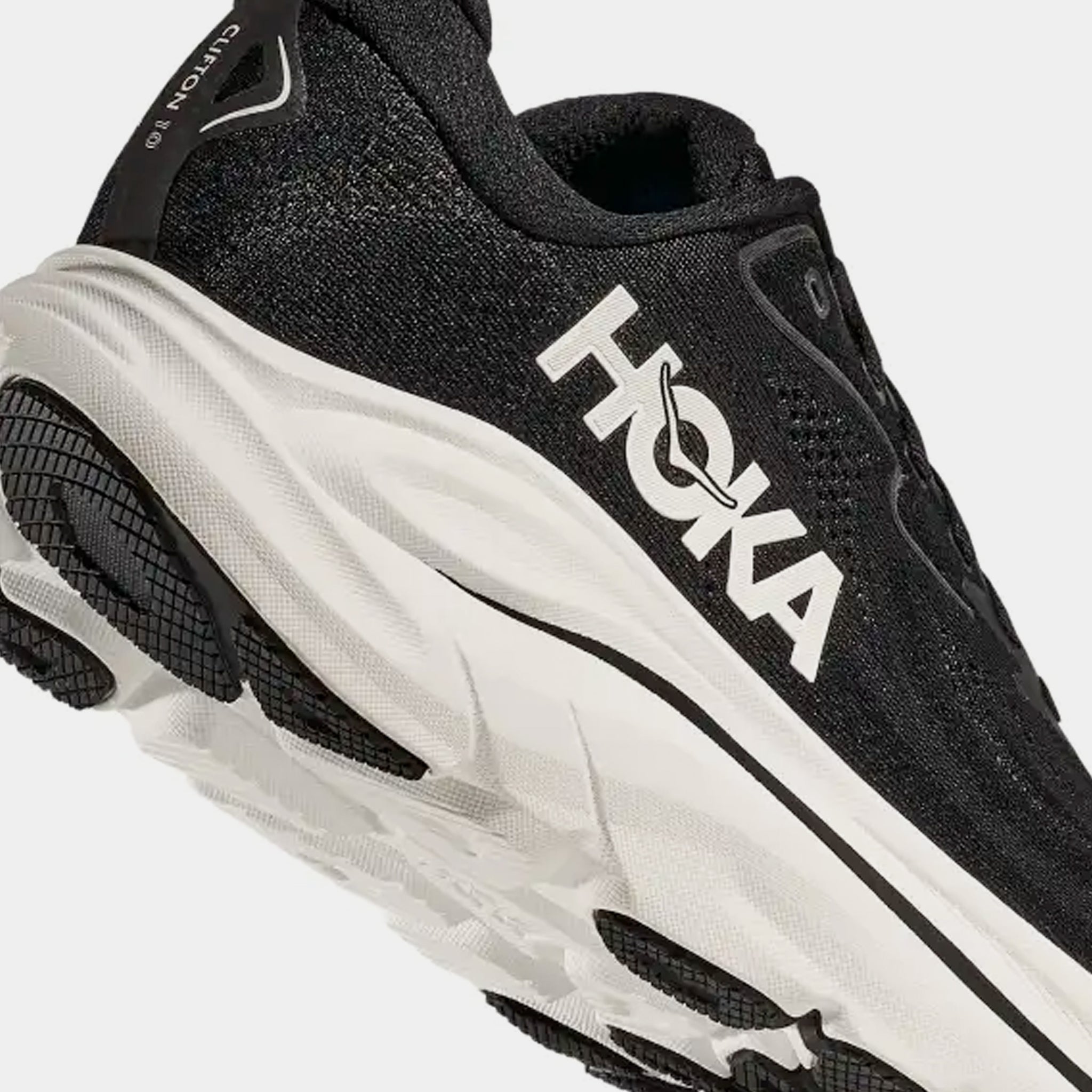 Hoka Clifton 10 Mens Running Shoes Black White 1162030-BWHT 