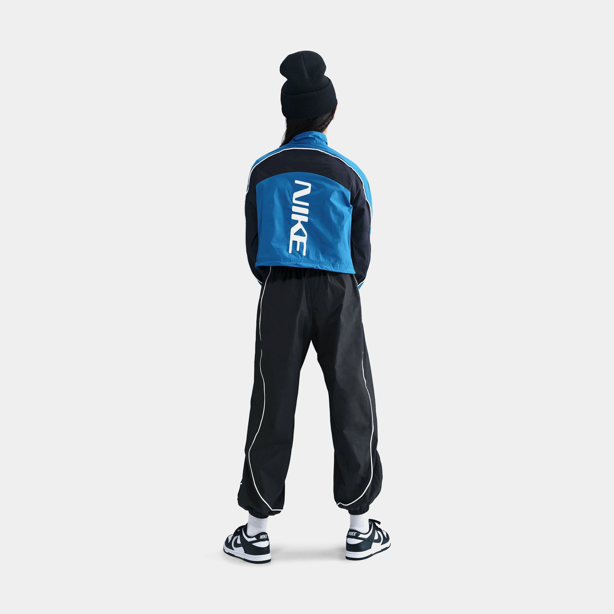 Nike NSW Woven Track Grade School Pants Black Black White HQ9419
