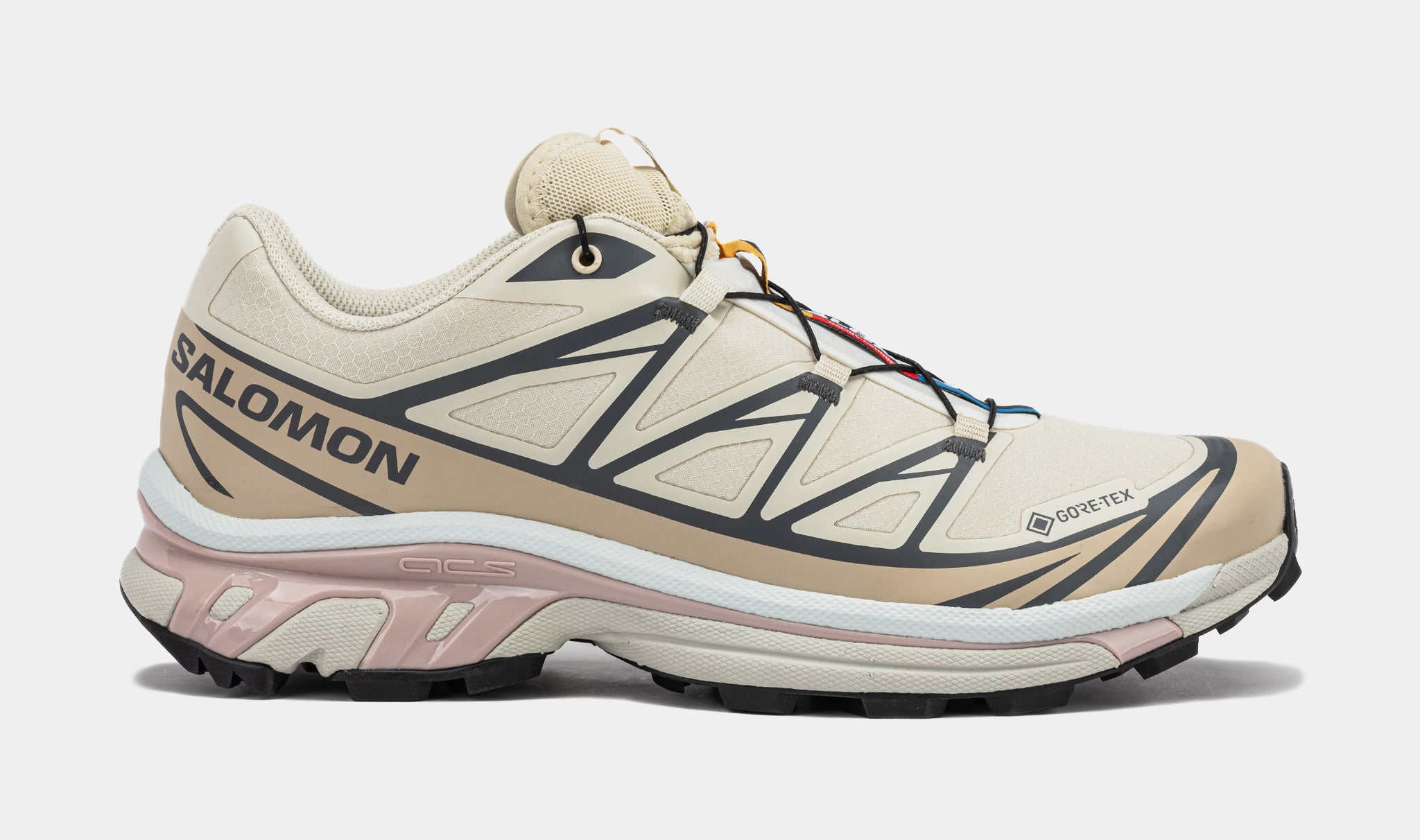 Salomon XT-6 Gore-Tex Mens Running Shoes Almond Milk Feather Gray 