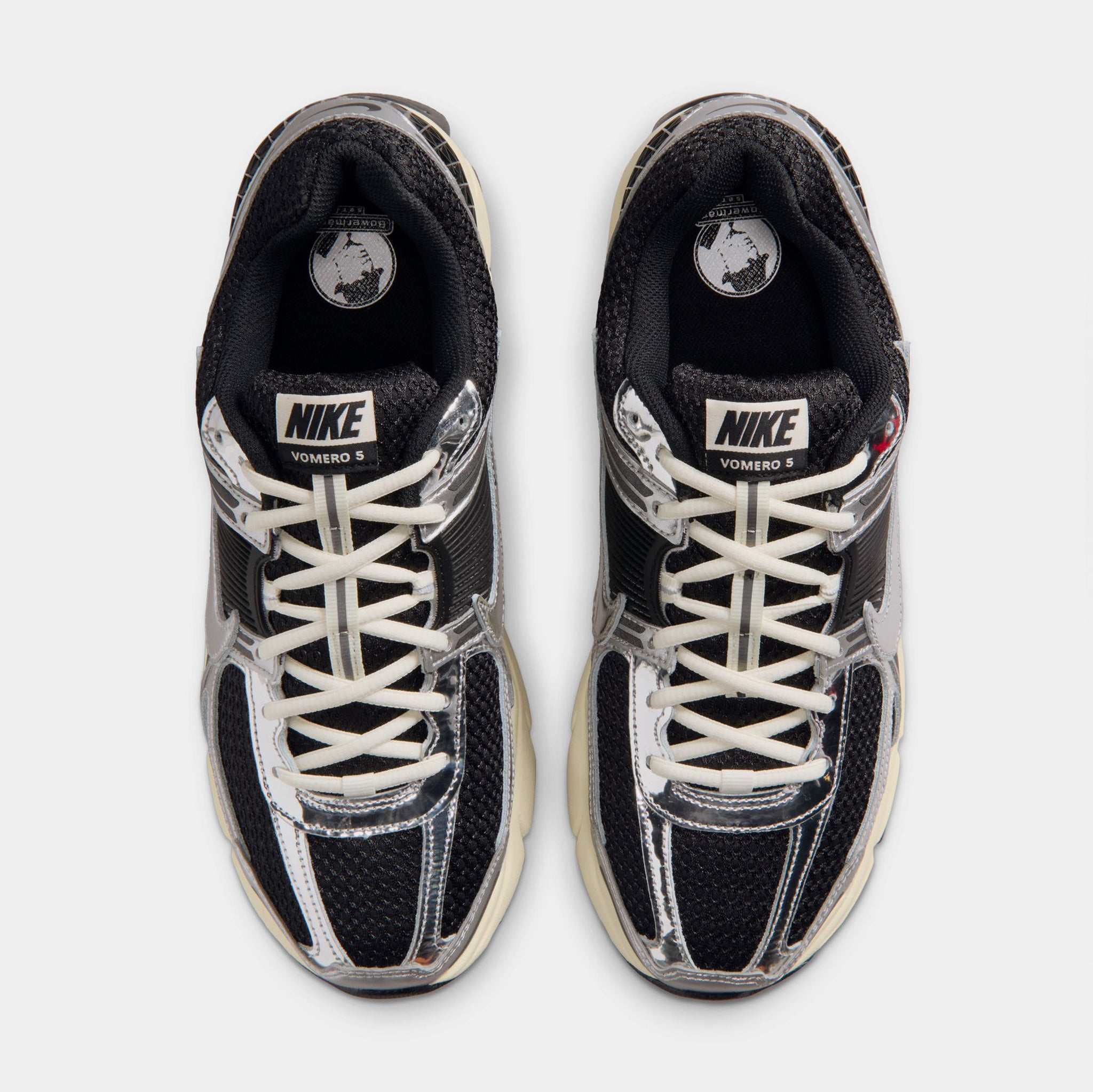 Nike Zoom Vomero 5 Mens Running Shoes Black Chrome Metallic Silver 