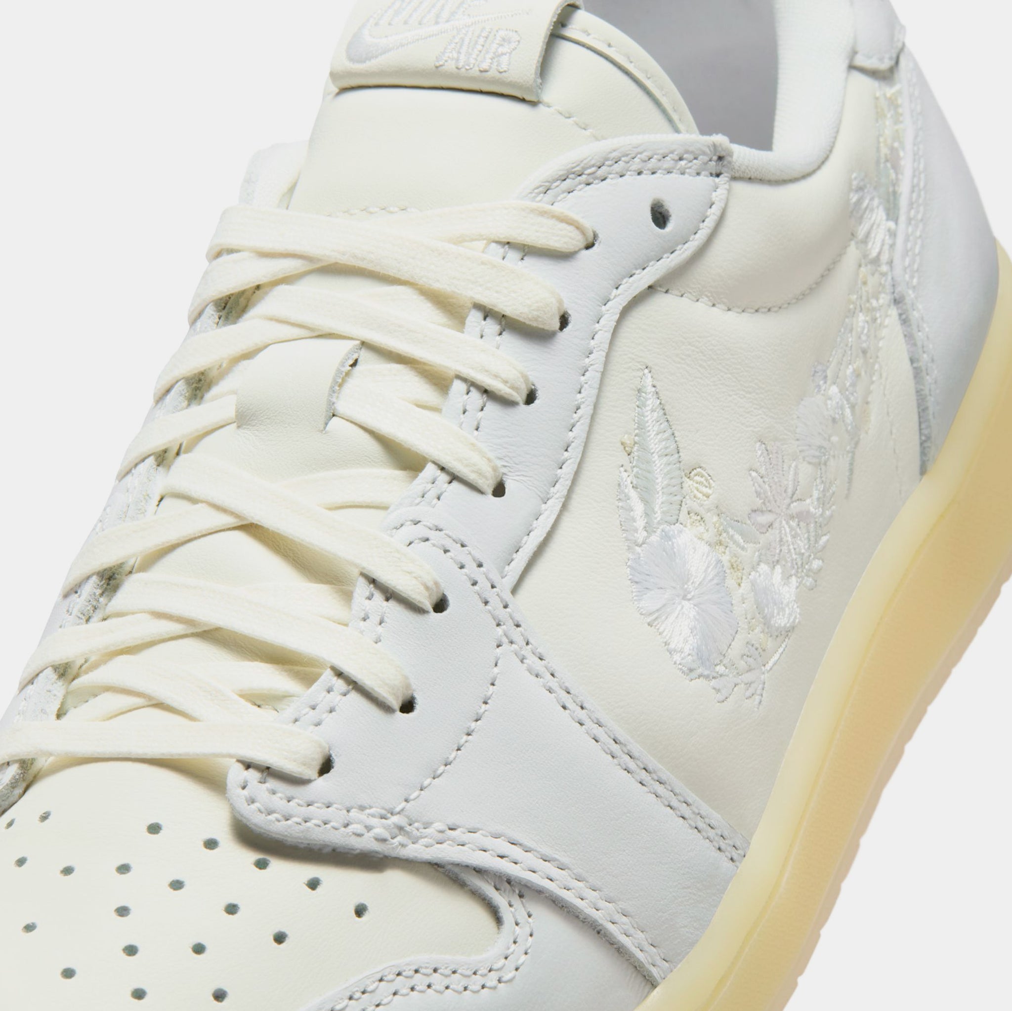 Jordan Air Jordan 1 Low Floral Swoosh Mens Lifestyle Shoes Sail 