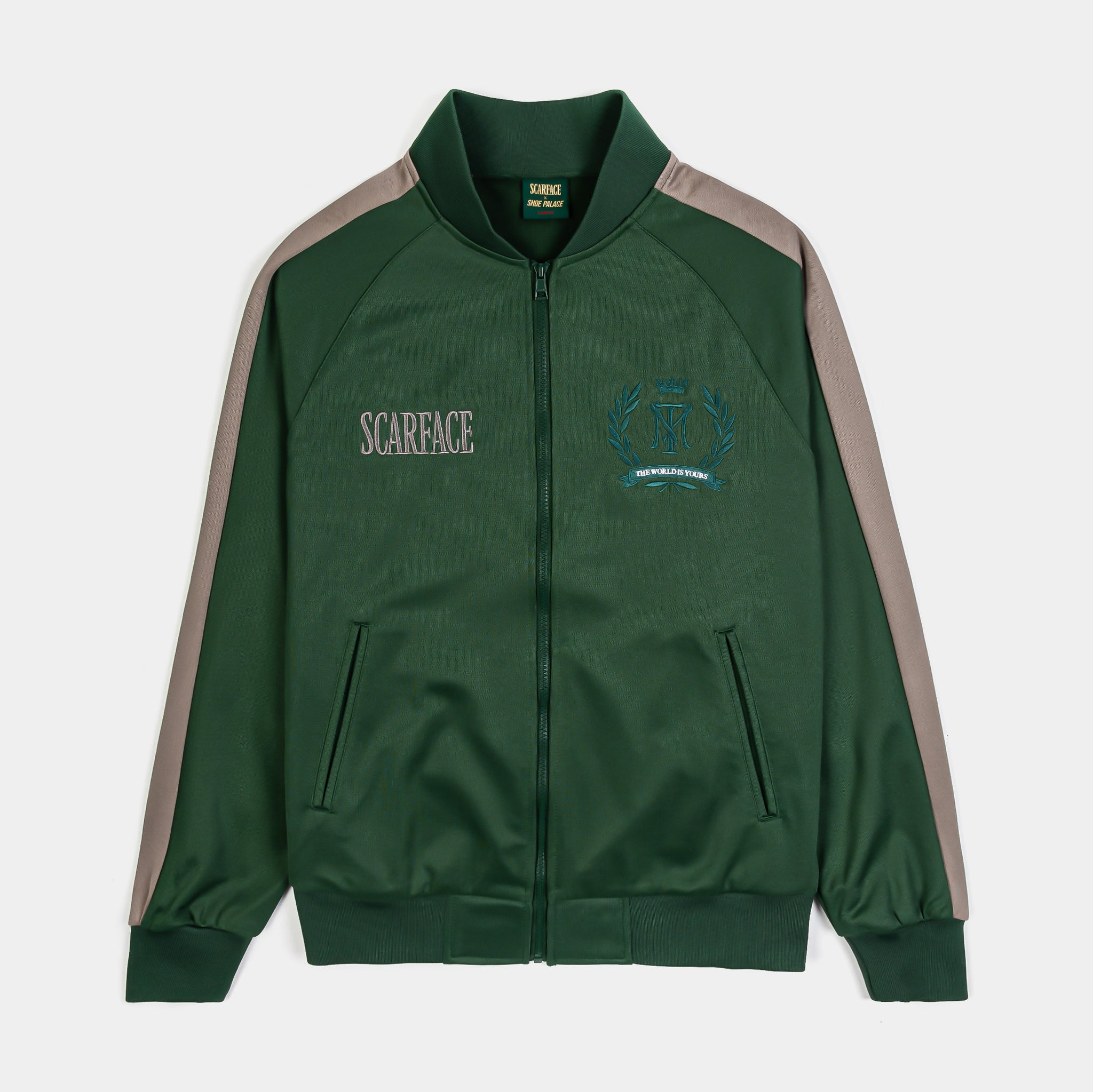 Shoe Palace SP x Scarface Respect Zip Up Mens Jacket Green Brown 