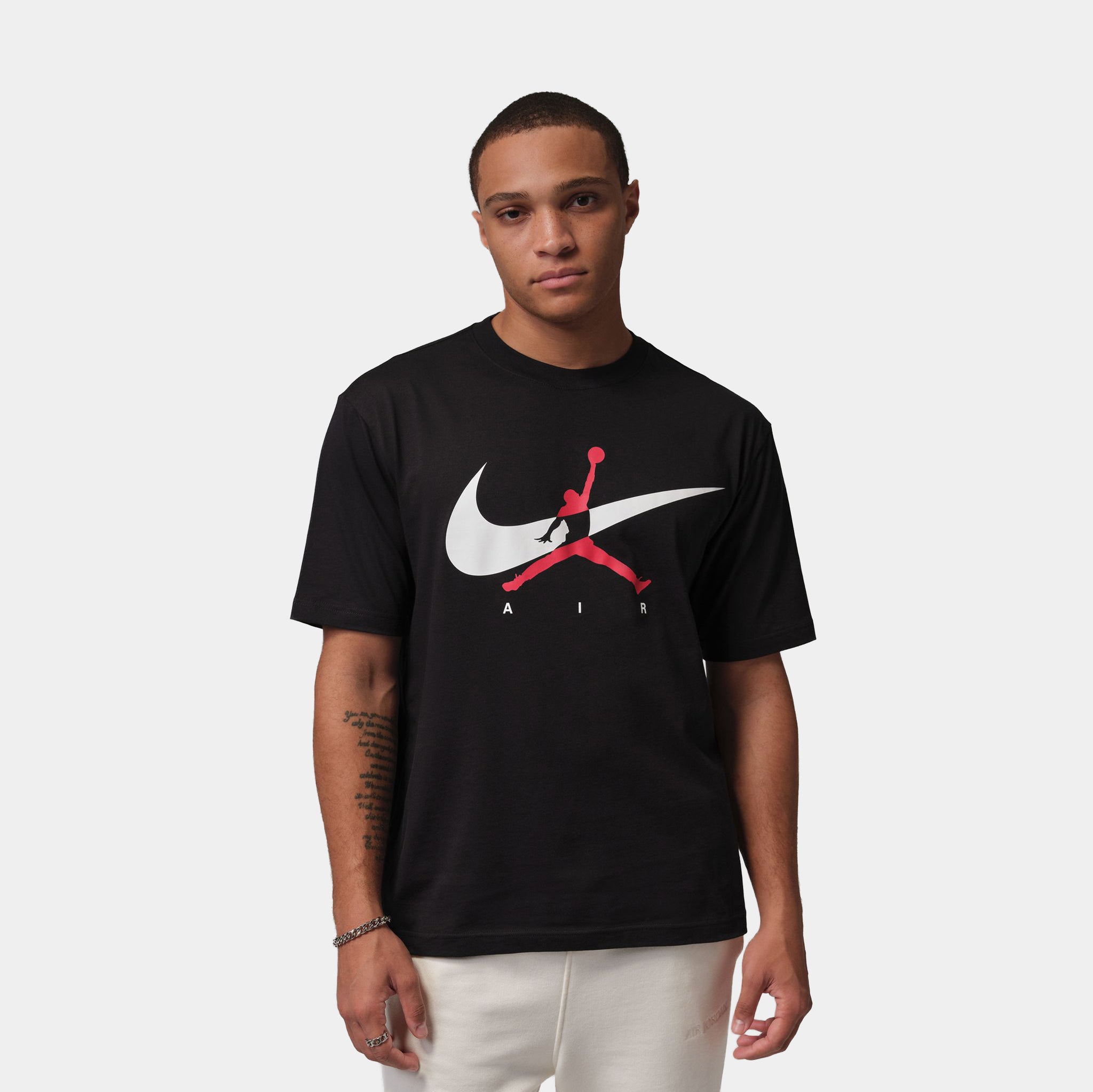 Jordan Brooklyn Jumpman Mens Short Sleeve Shirt Black White IF3043