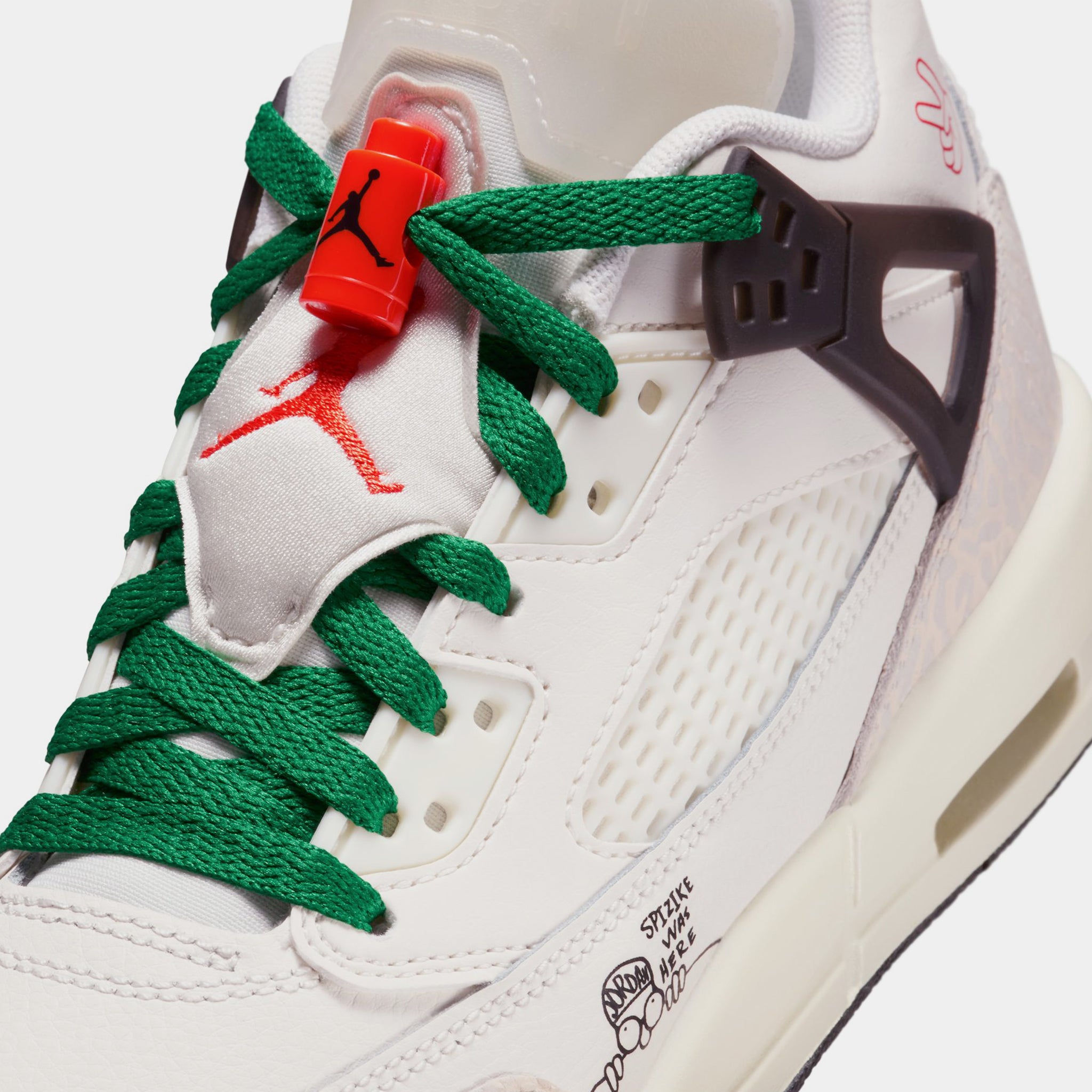 Jordan Spizike Low Grade School Basketball Shoes Beige Green