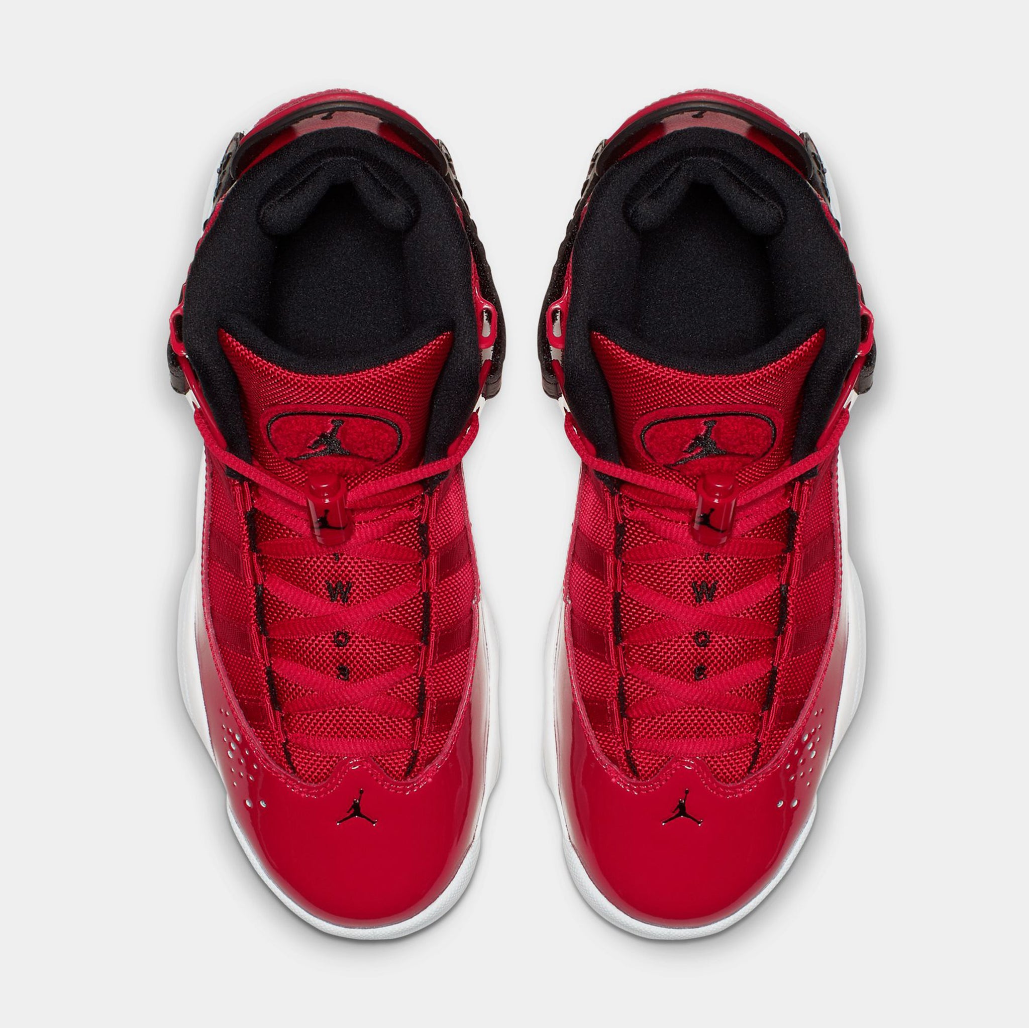 Jordan 6 Rings Grade School Basketball Shoes Gym Red Black White 323419 ...