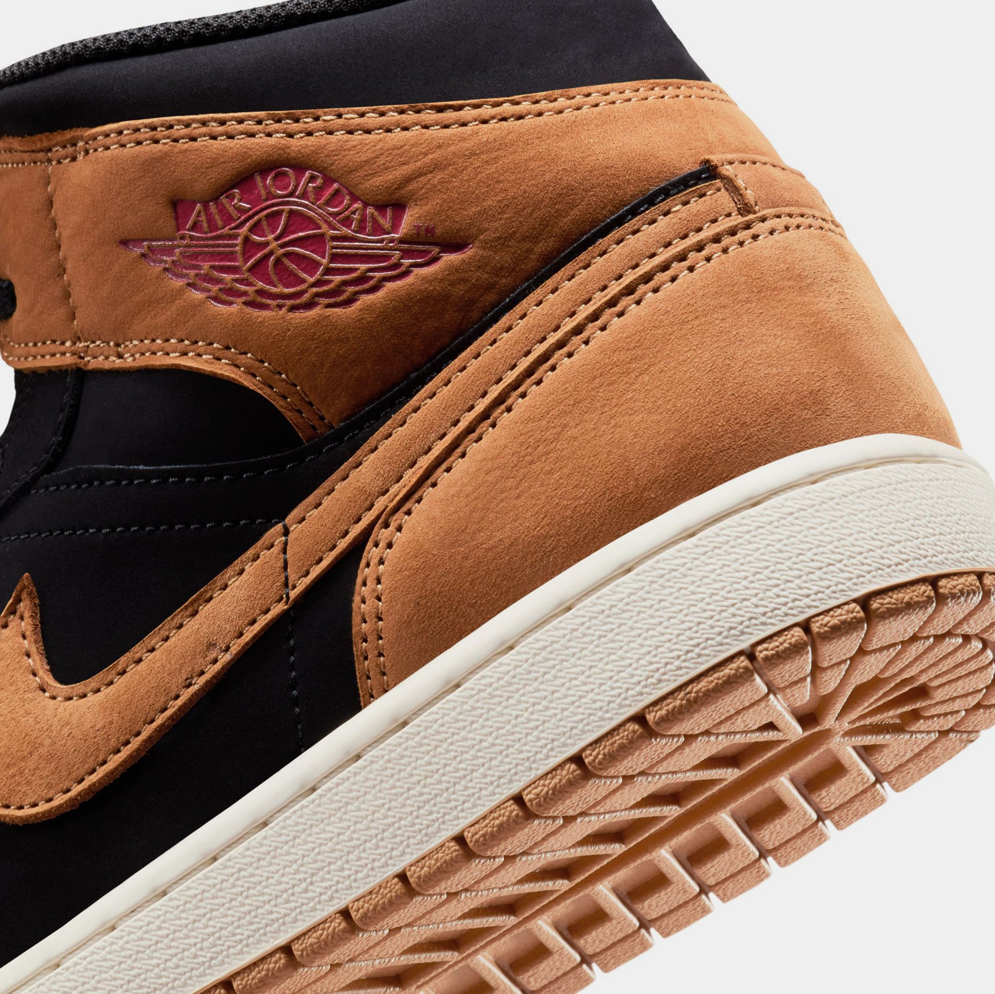 Jordan Air Jordan 1 Mid SE Mens Lifestyle Shoes Black Varsity Red