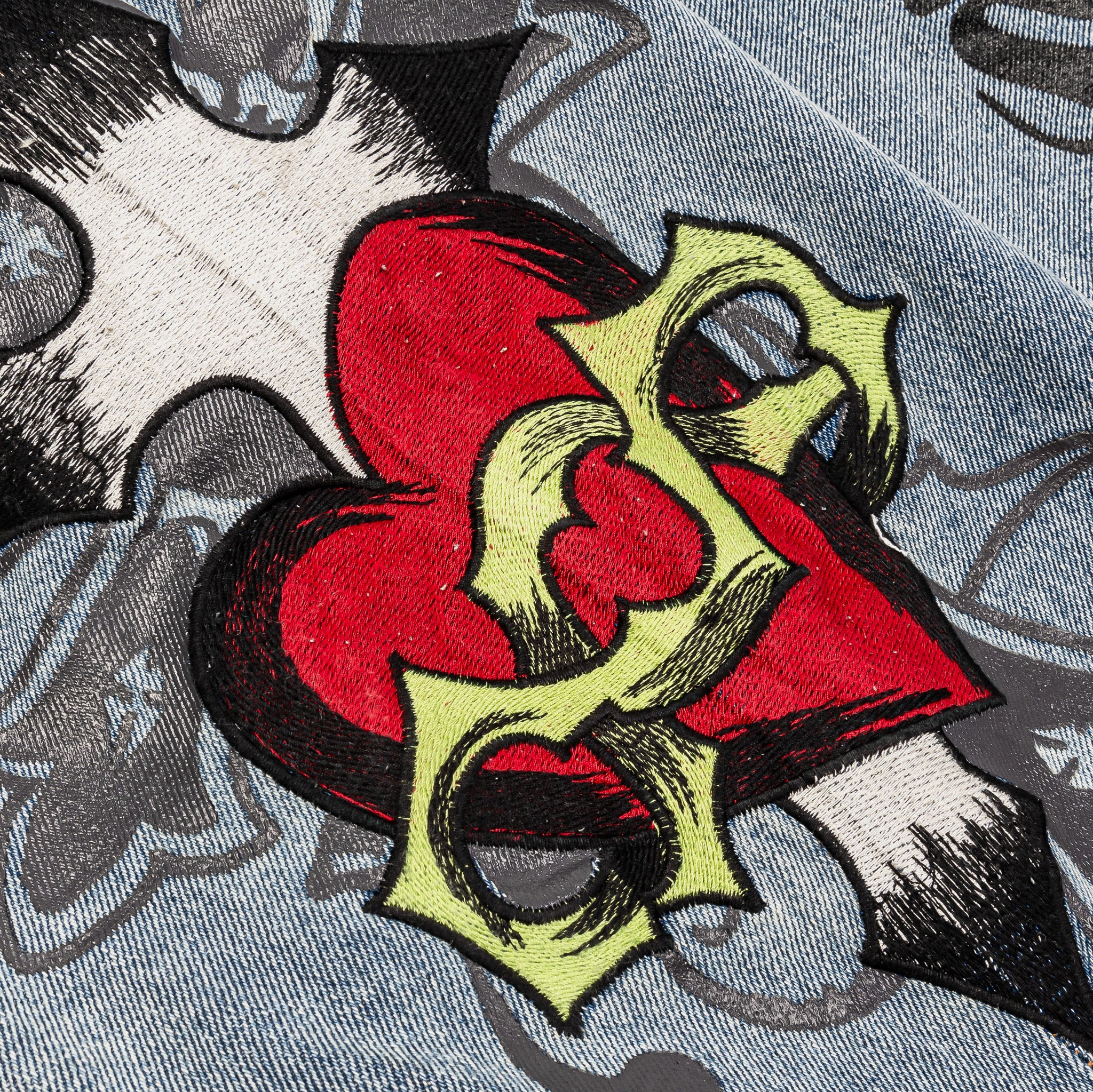 Ed Hardy Sacred Heart Denim Mens Shorts Blue Black MEHD8002-9 