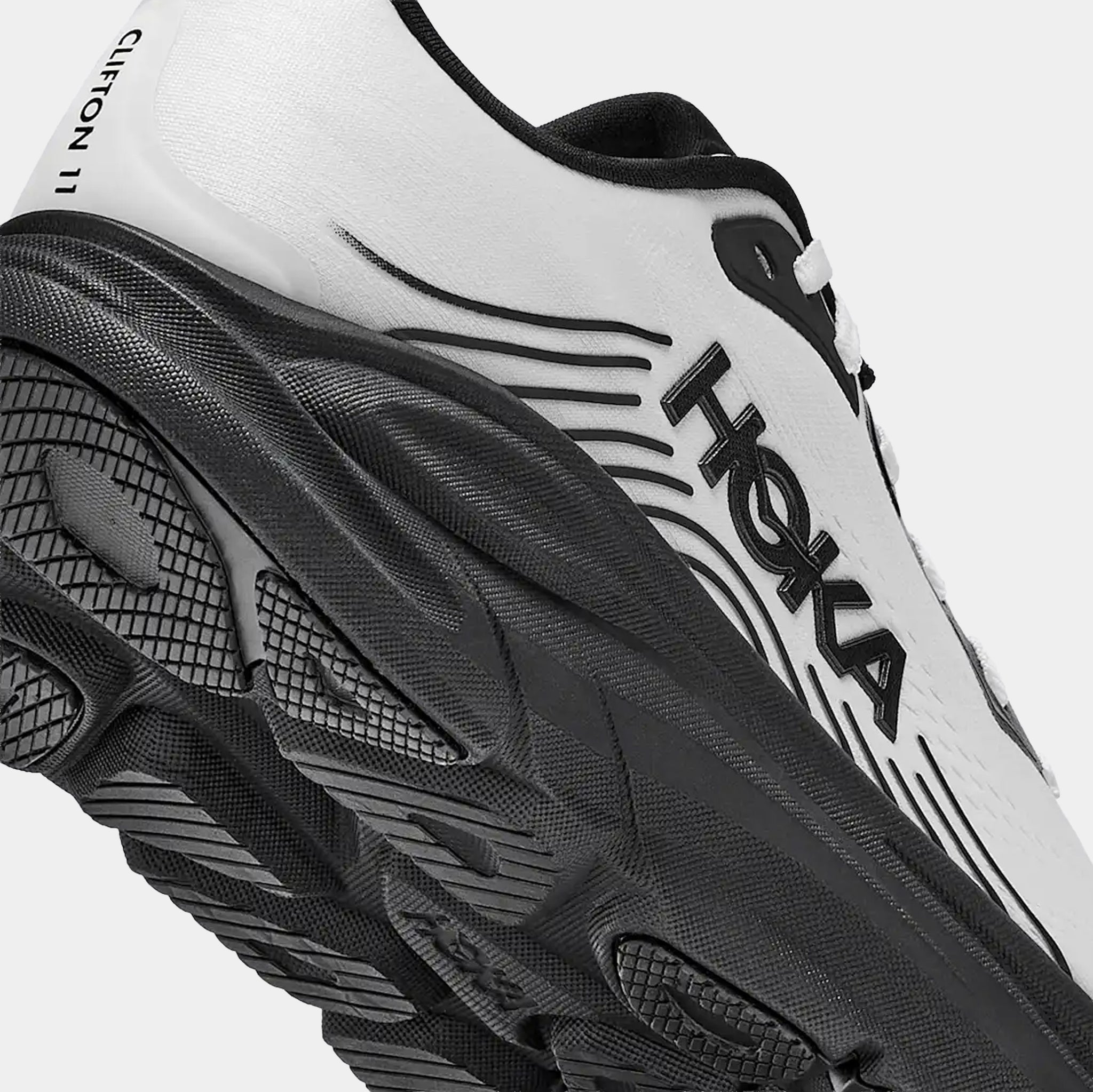 Hoka Clifton 11 Mens Running Shoes White Black 1176572-WBLC  display picture 2