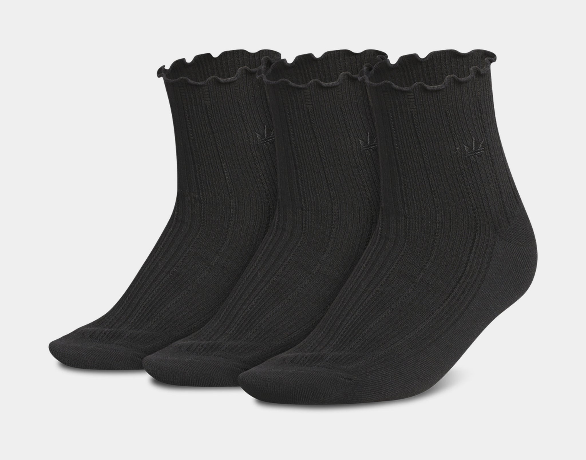 adidas Originals Ruffle Quarter 3 Pack Womens Socks Black JL0828