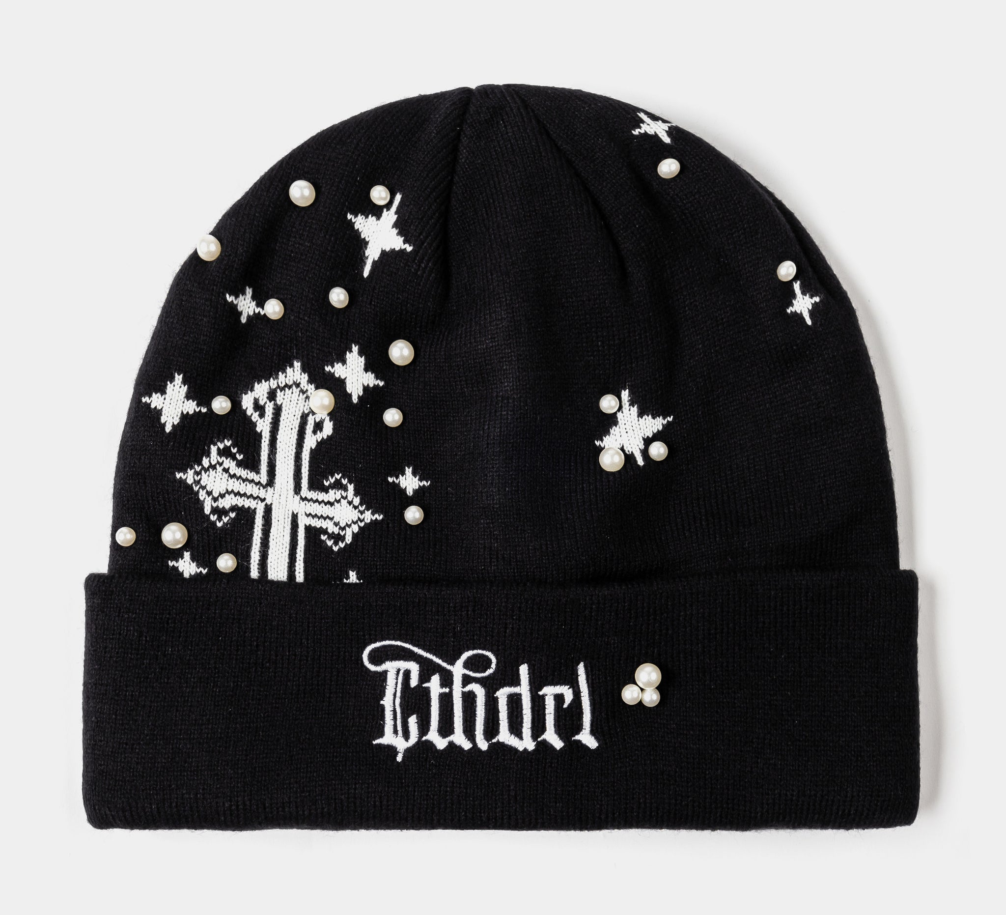 CTHDRL Saint Beanie Mens Hat Black White CTHDRLBN402 – Shoe Palace