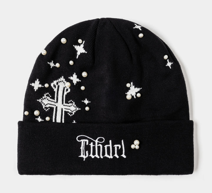 CTHDRL Double Cross Beanie Mens Hat Black Black CTHDRLBN404 – Shoe