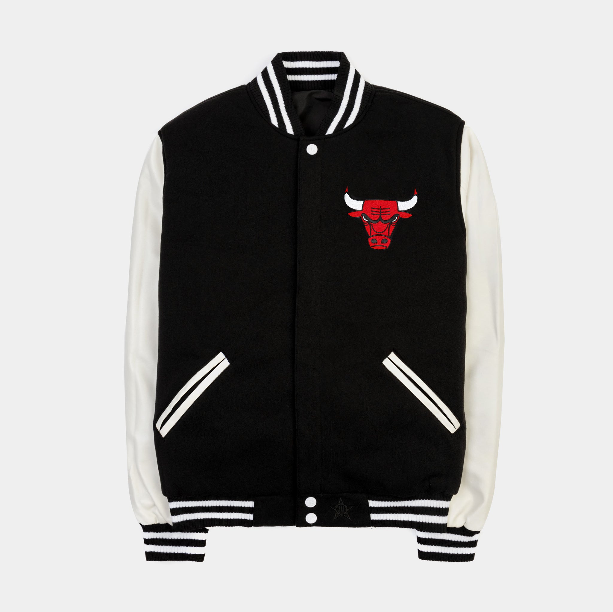 JH Design Men's Chicago Bulls Black Varsity Jacket