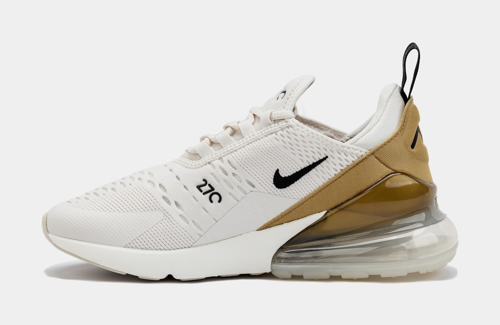 Air Max 270 Womens Running Shoes (Beige/Gold)