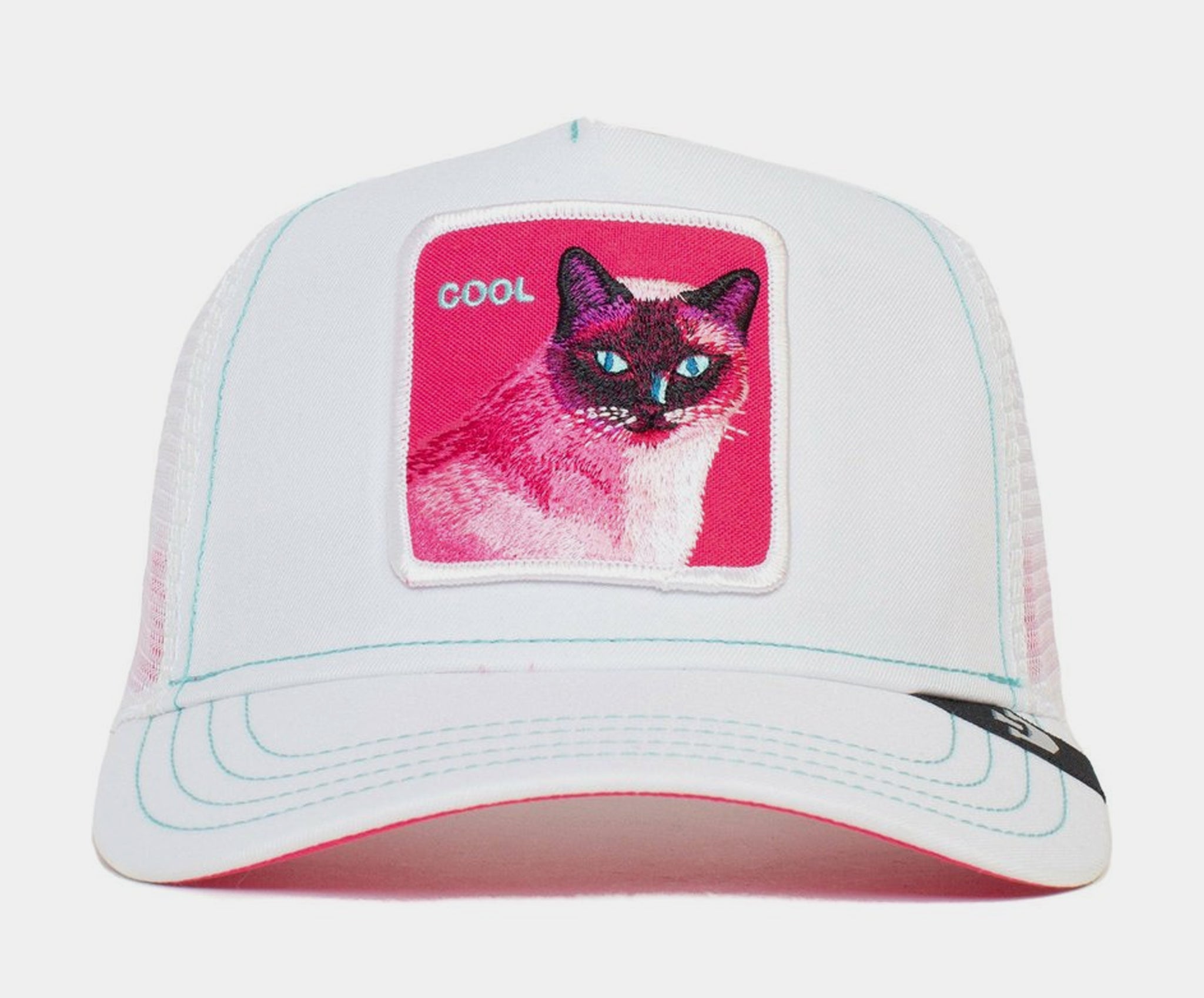 Goorin Bros Kitty Trip Trucker Mens Hat White Pink 101-1013-WHI