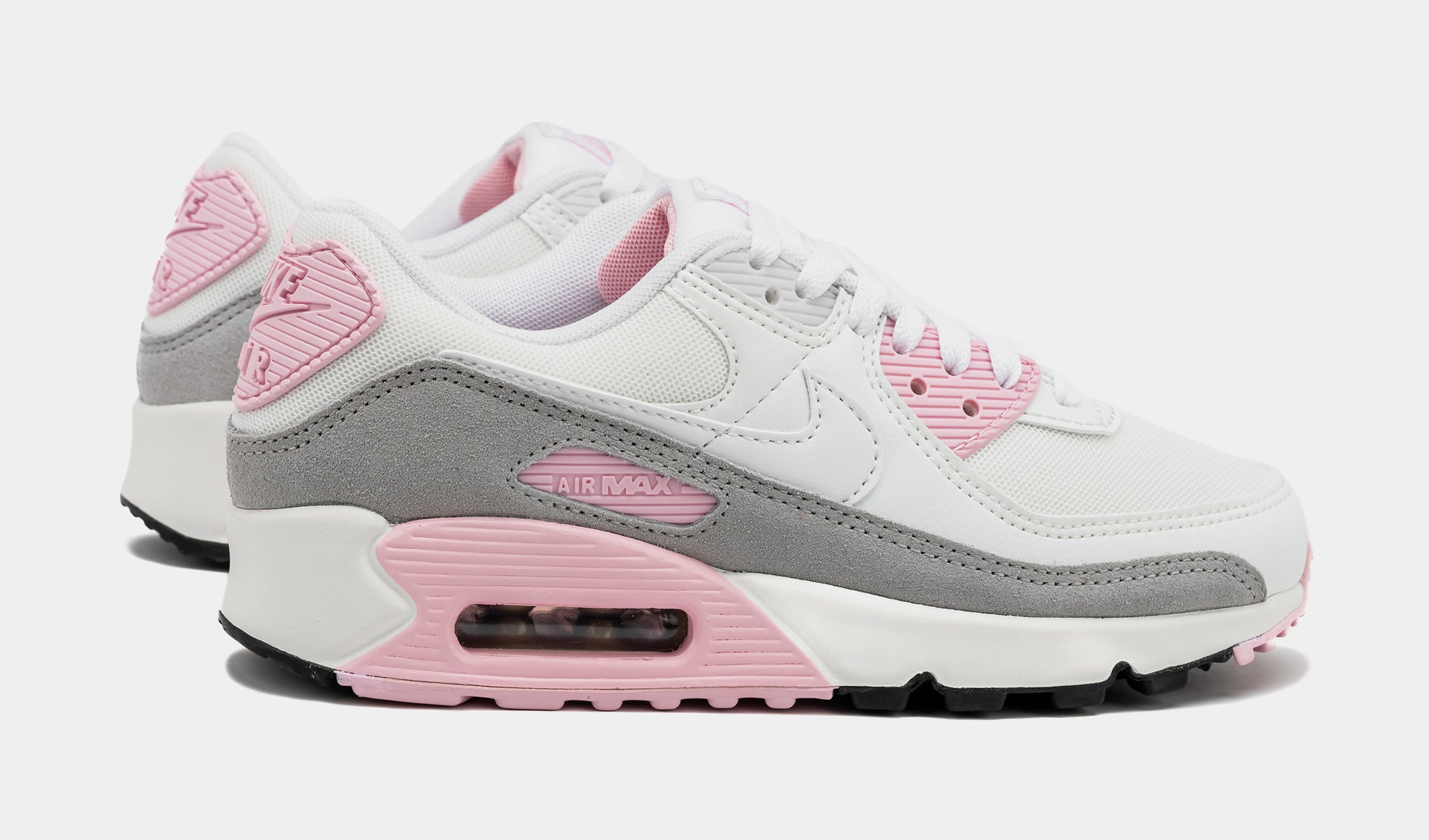 Air Max 90 White Pink Tick Junior Two Tone Pink Customised Tick W