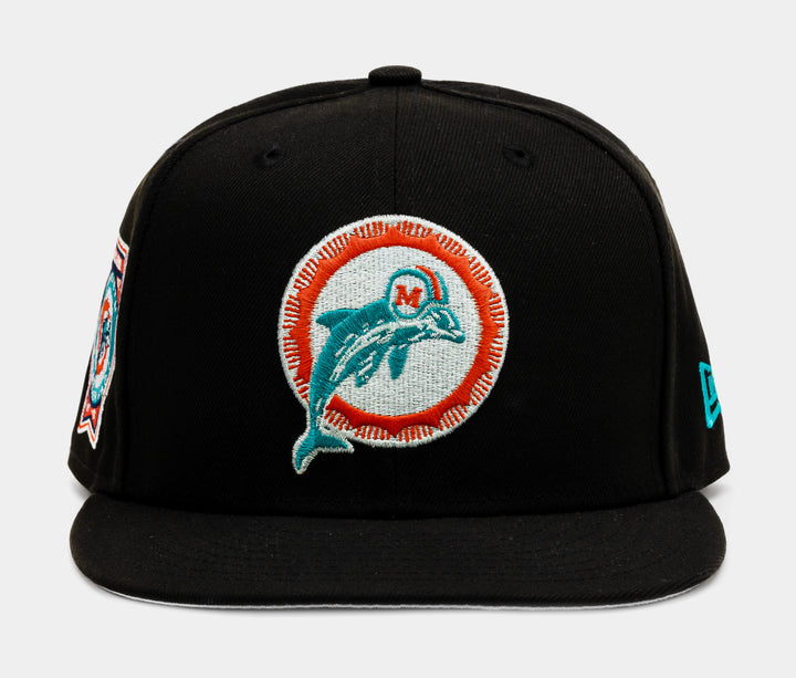 New Era Miami Dolphins Blackout 9Fifty Trucker Mens Hat Black