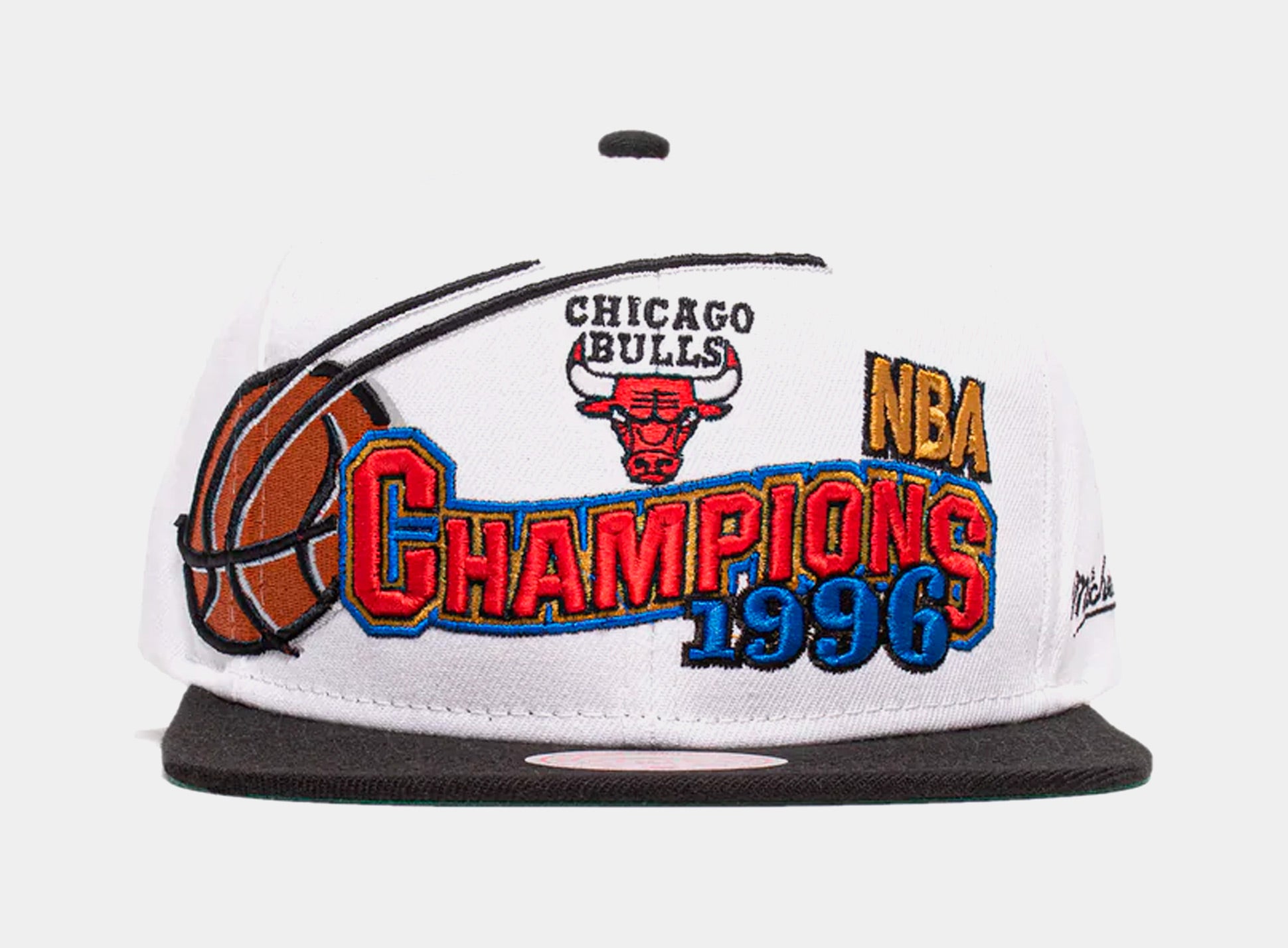 Shop Mitchell & Ness Chicago Bulls Flat Script Snapback Hat