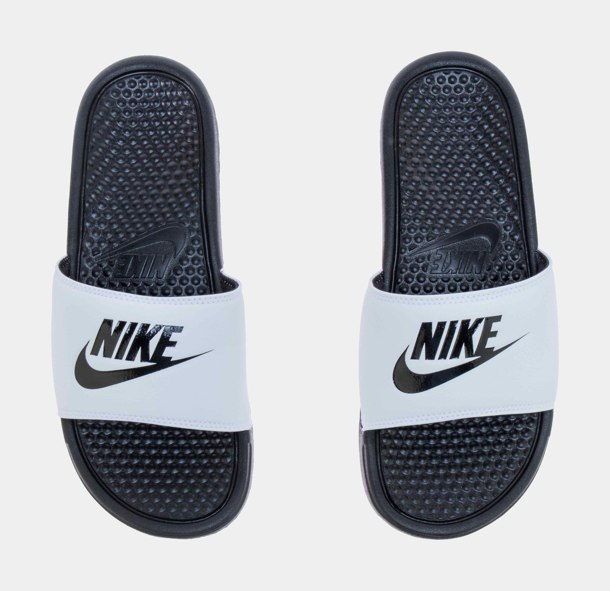 Nike Benassi Just Do It Mens Slide Sandal White Black 343880-100 â Shoe Palace