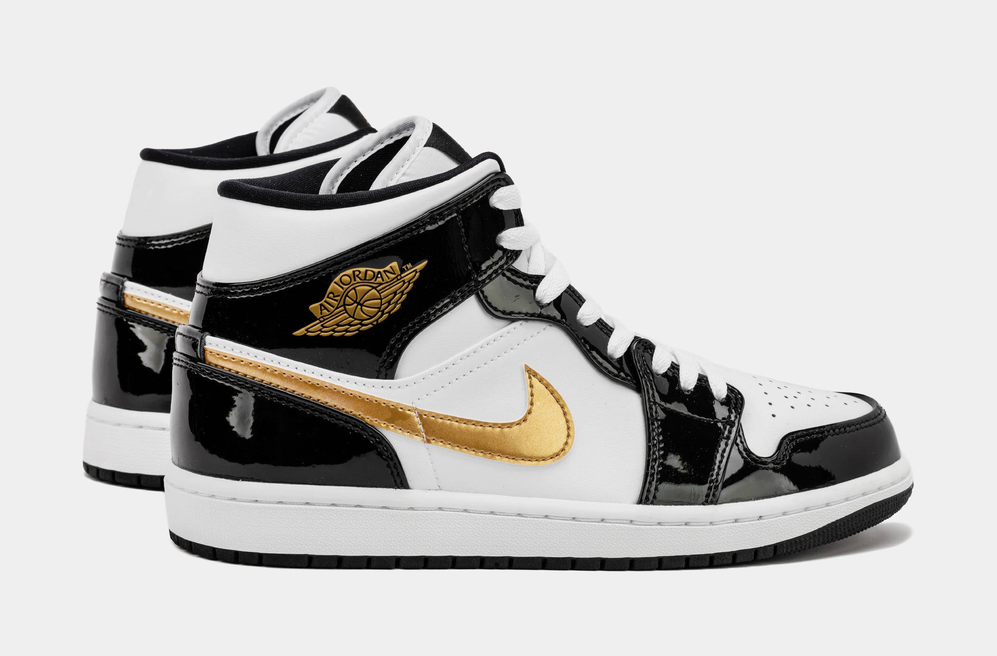 Jordan Air Jordan Retro Mid SE Patent Black Gold Mens Lifestyle