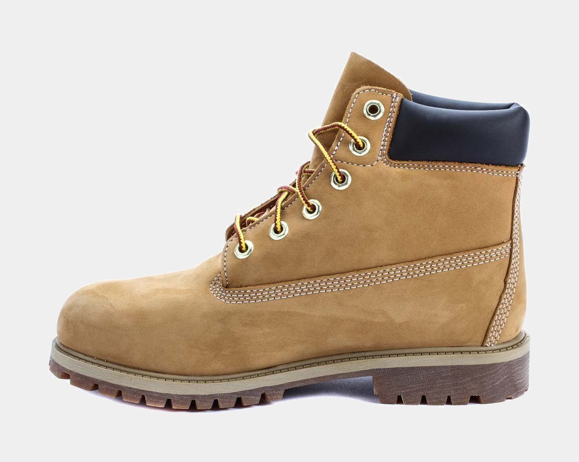 Timberland 6Inch Premium Waterproof Grade School Boots Wheat Nubuck